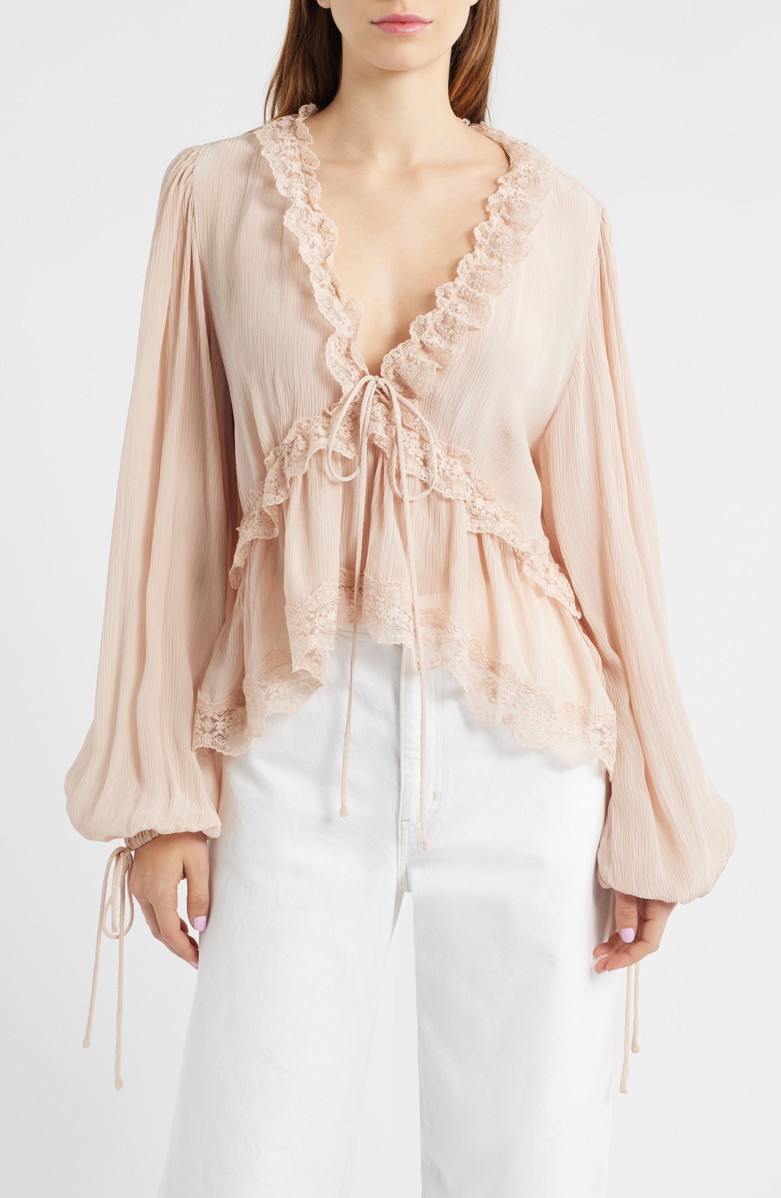 Glicine Lace Trim Top - image 1