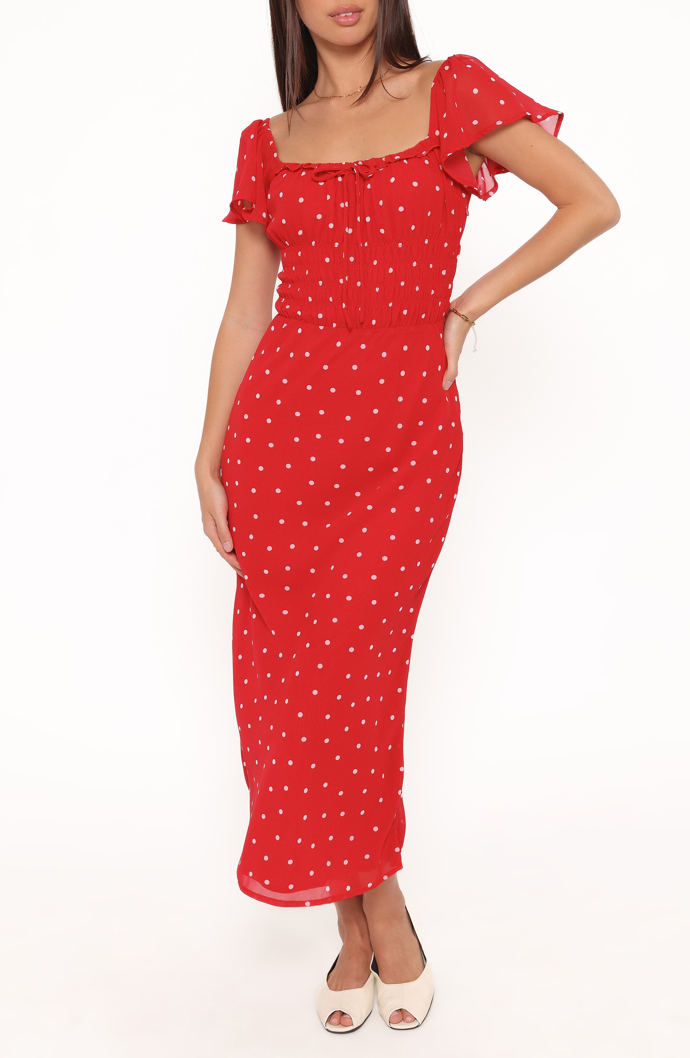 Sherrie Polka Dot Midi Dress - image 1