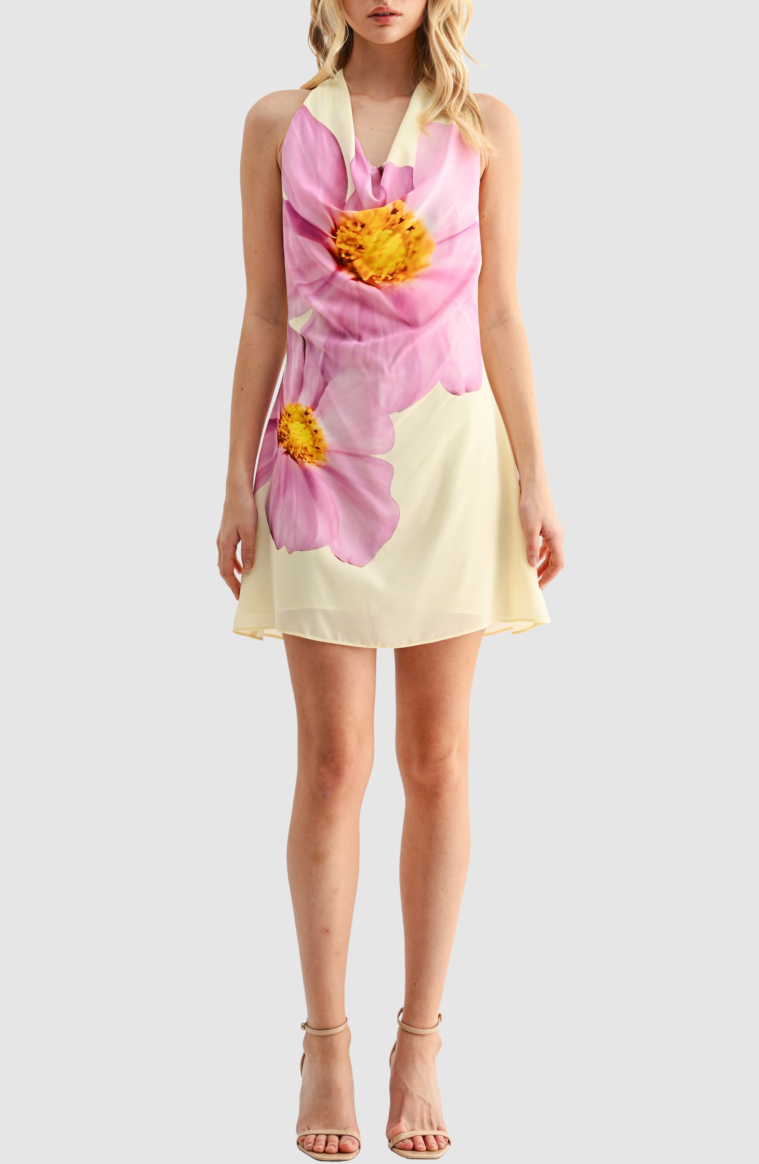 Floral Halter Minidress - image 1