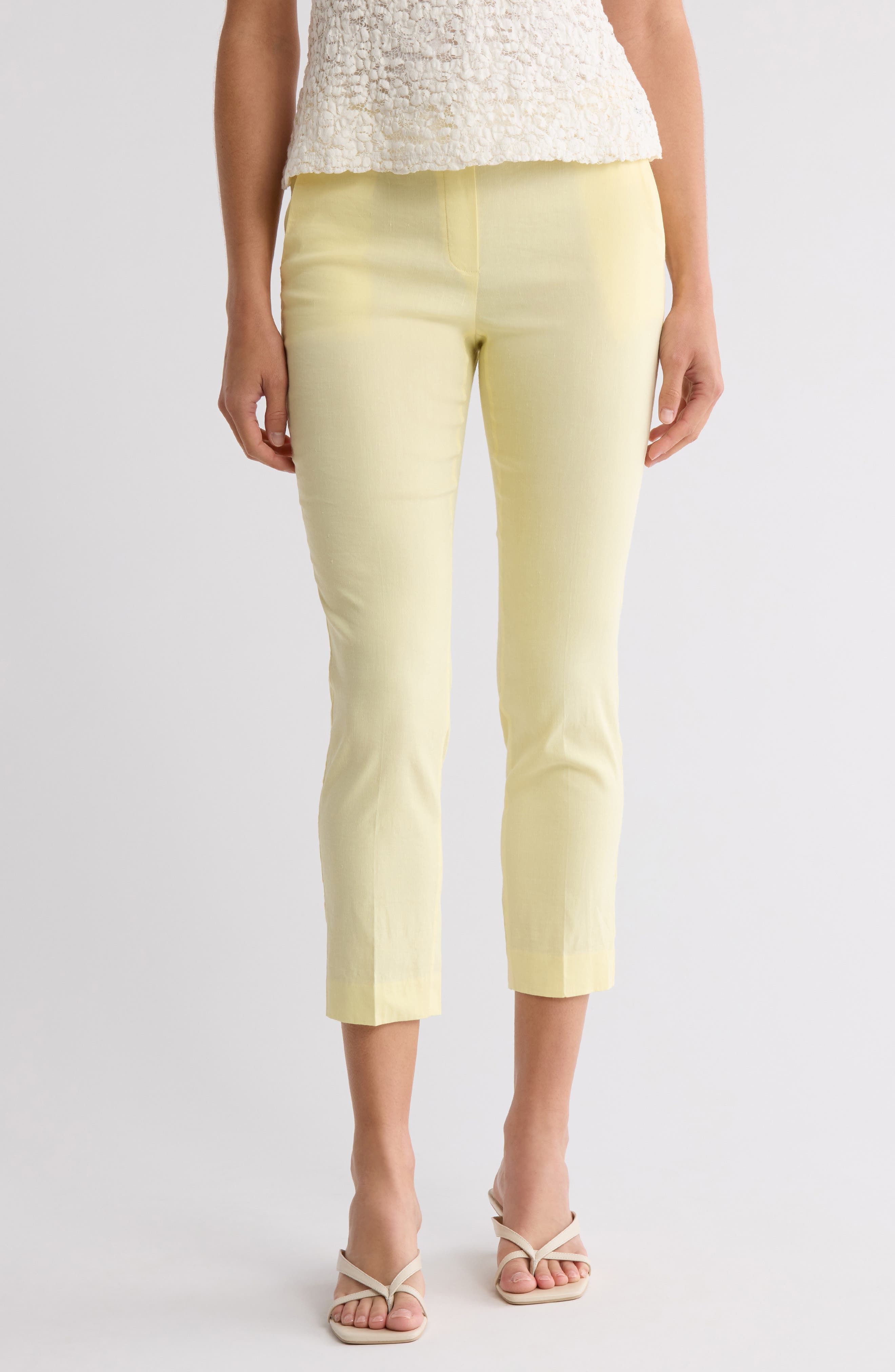 Treeca Linen Blend Pull-On Crop Pants - image 1