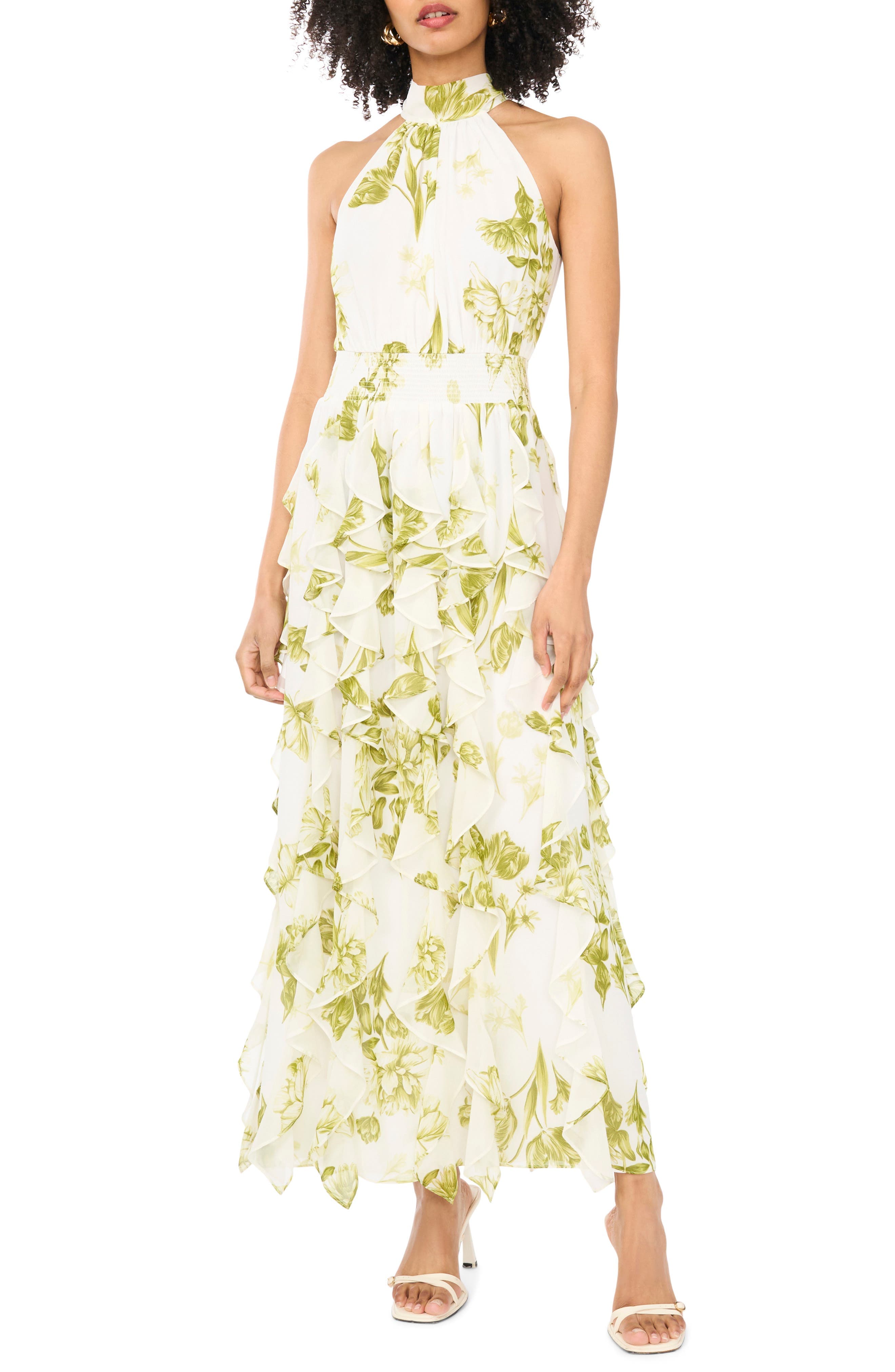 Floral Ruffle Maxi Dress - image 1