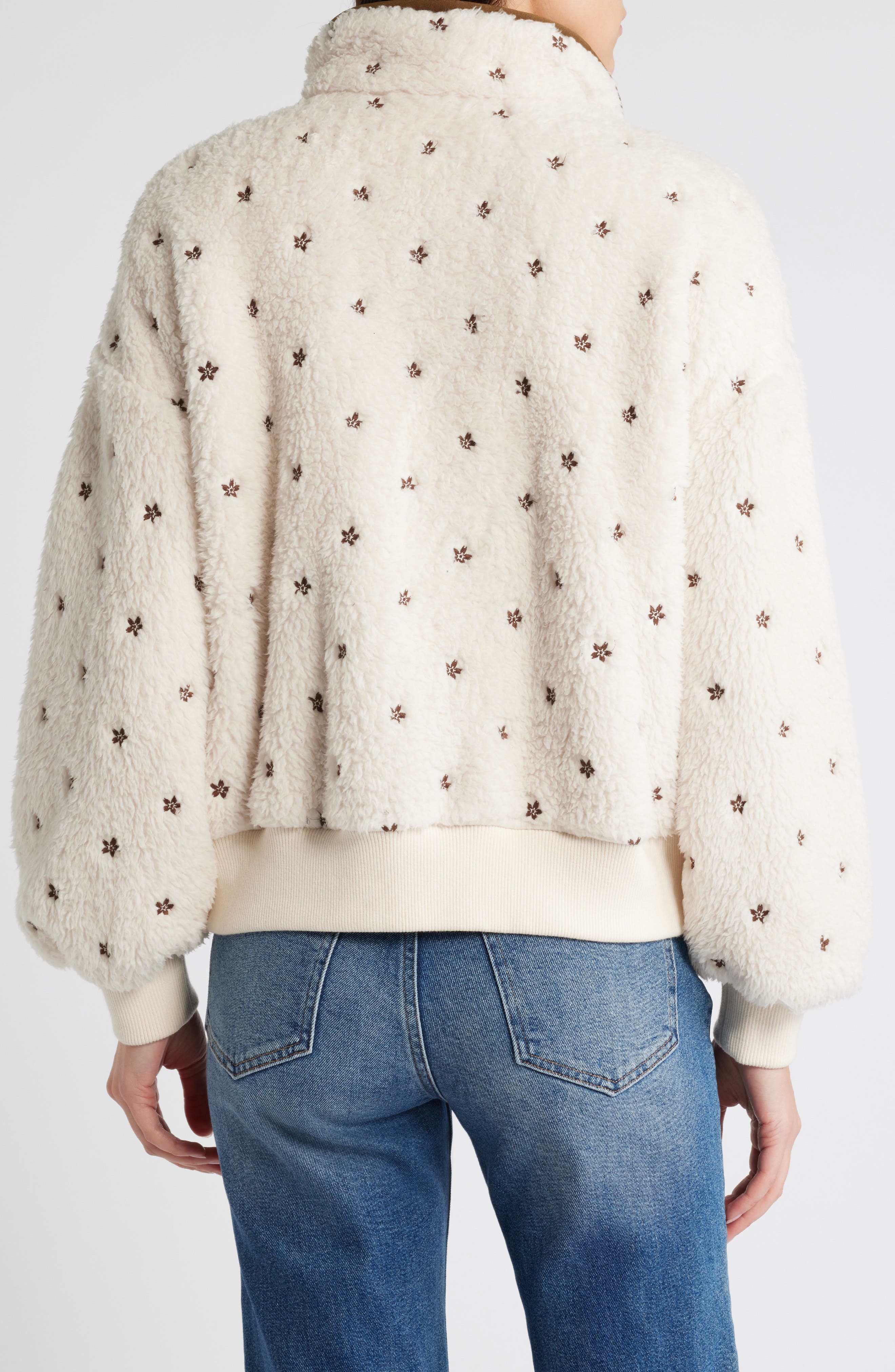 The Blackbird Floral Embroidery High Pile Fleece Jacket - image 2