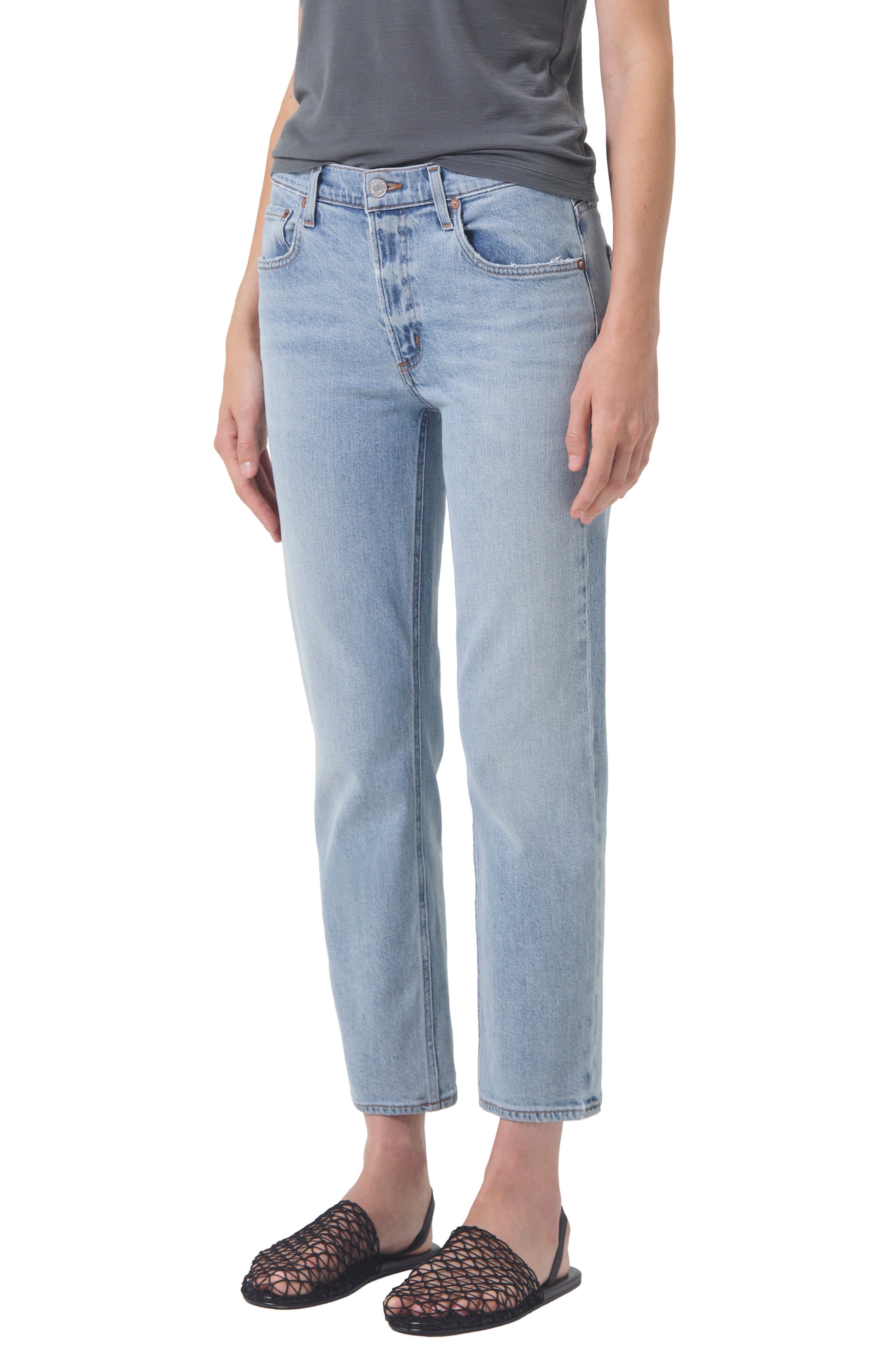 Kye Mid Rise Ankle Straight Leg Jeans - image 1
