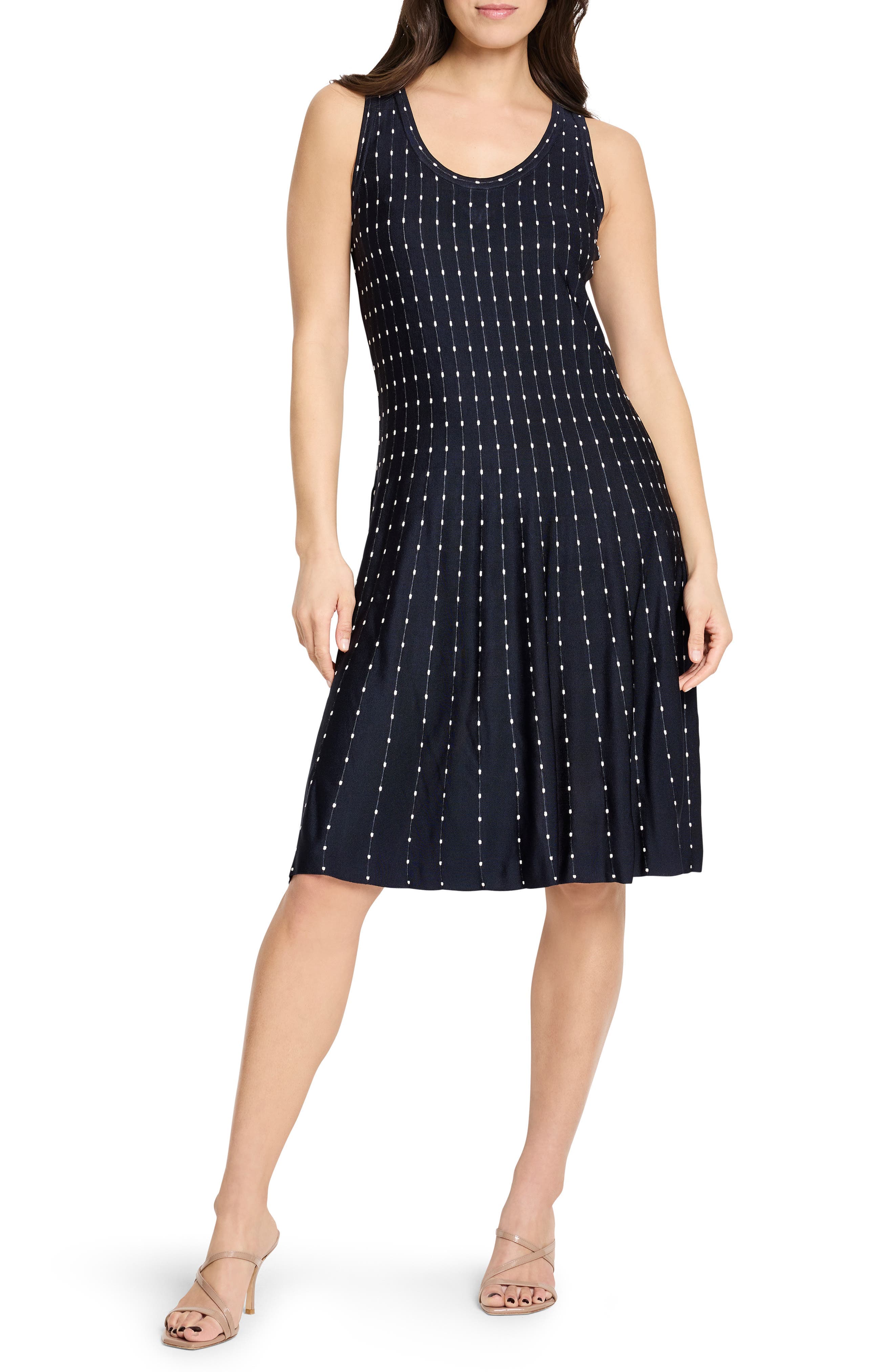 Falling Dot Flared Knit Dress - image 1