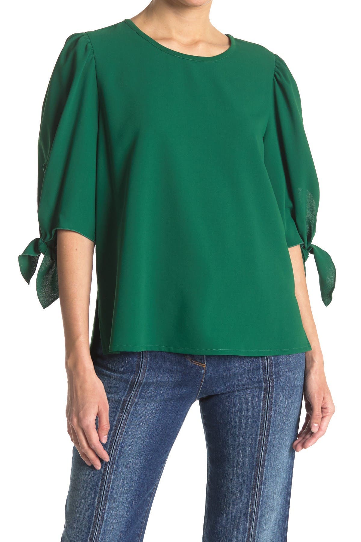 Woven Tie Sleeve Blouse - image 1