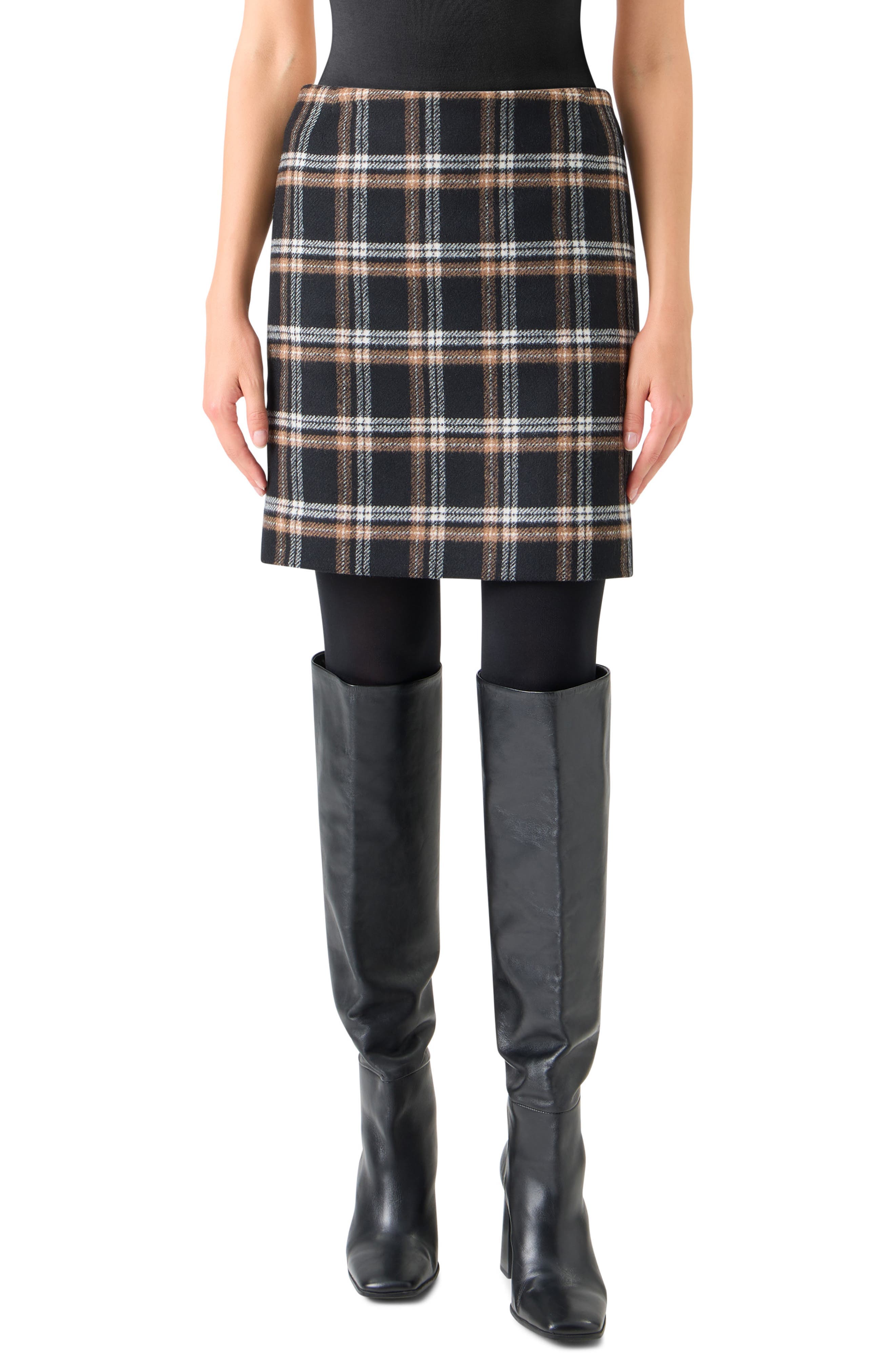 Plaid Tweed Miniskirt - image 1