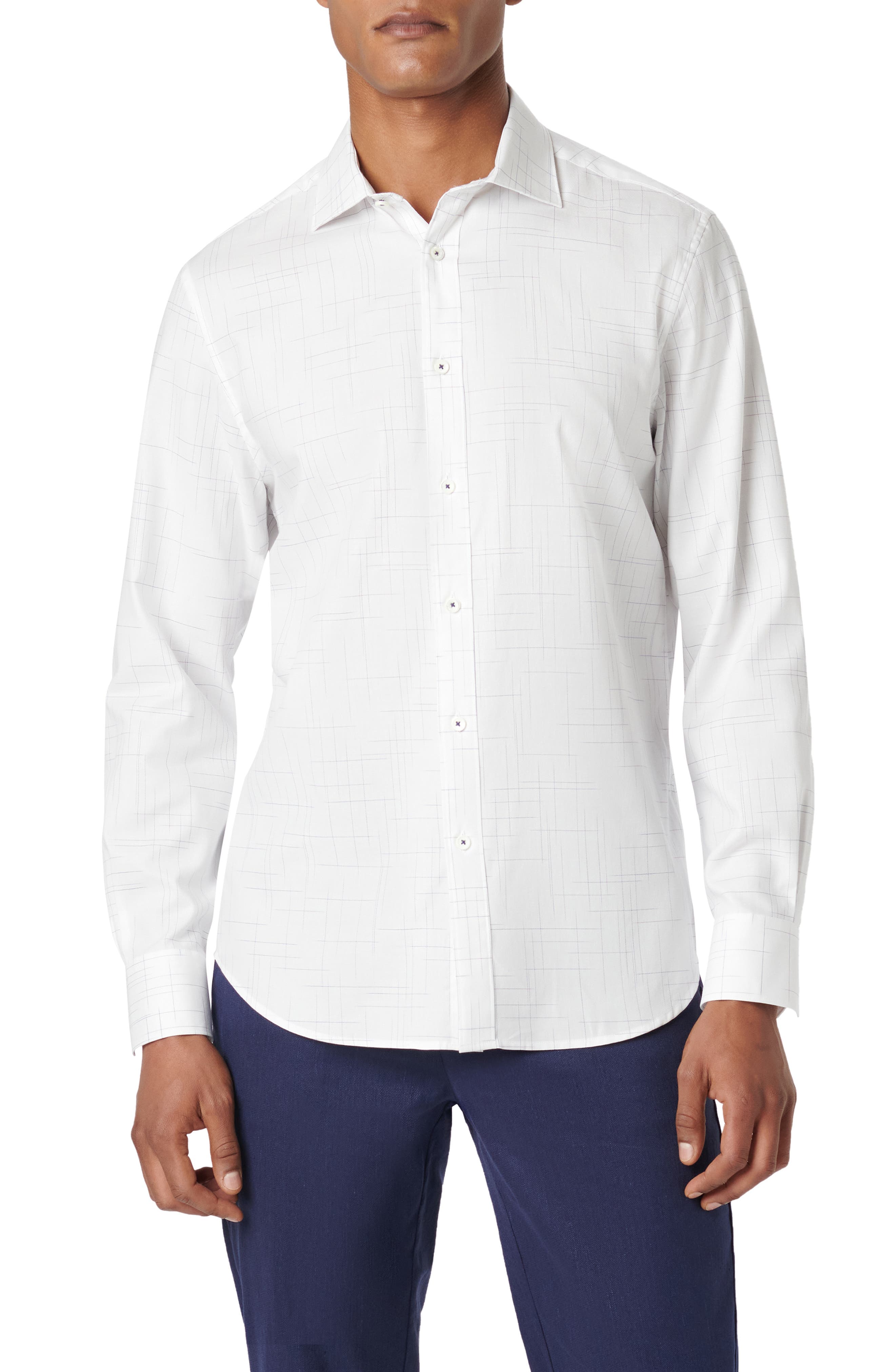 Axel Geo Print Stretch Button-Up Shirt - image 1