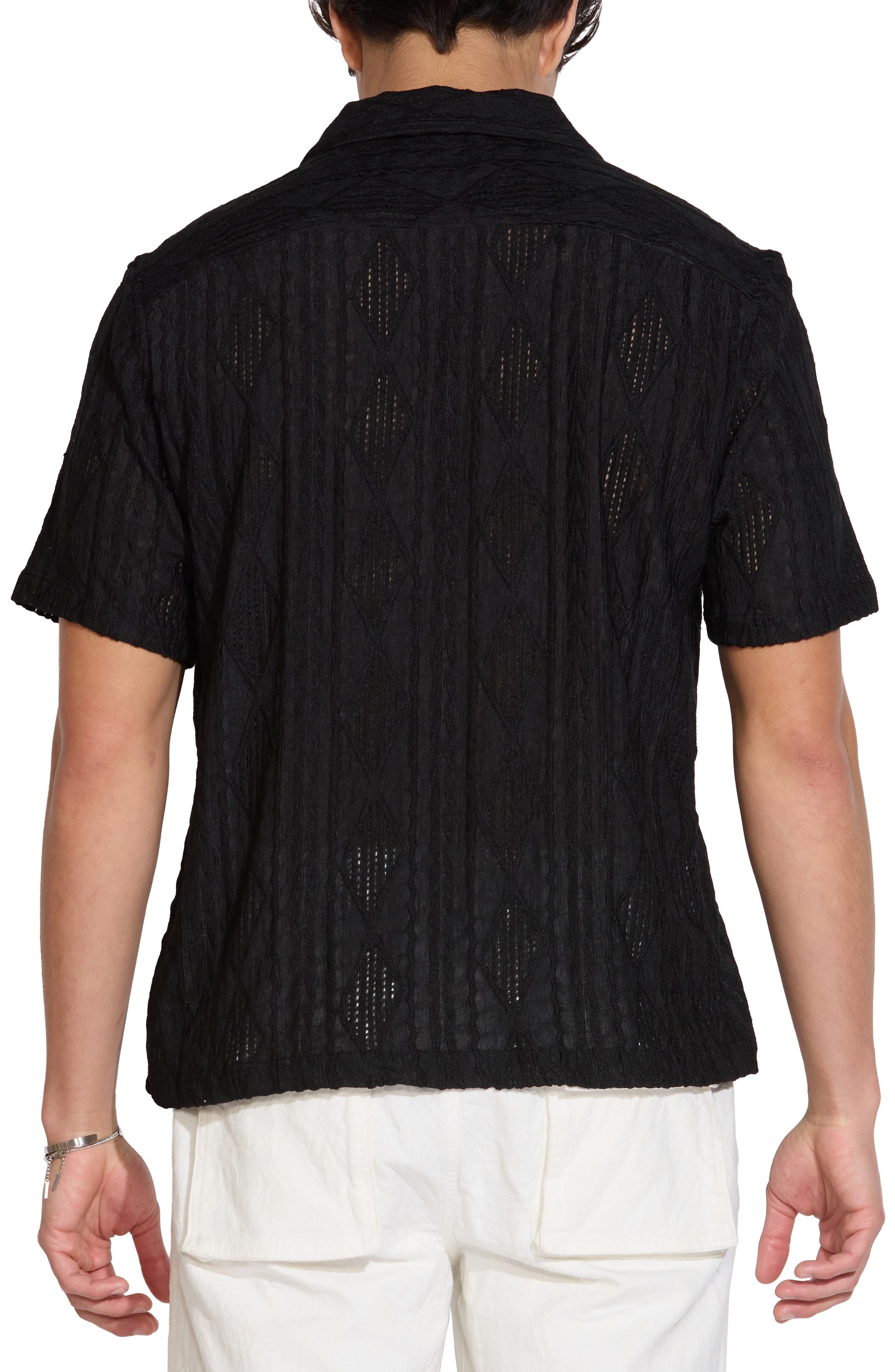 Geo Jacquard Knit Camp Shirt - image 2