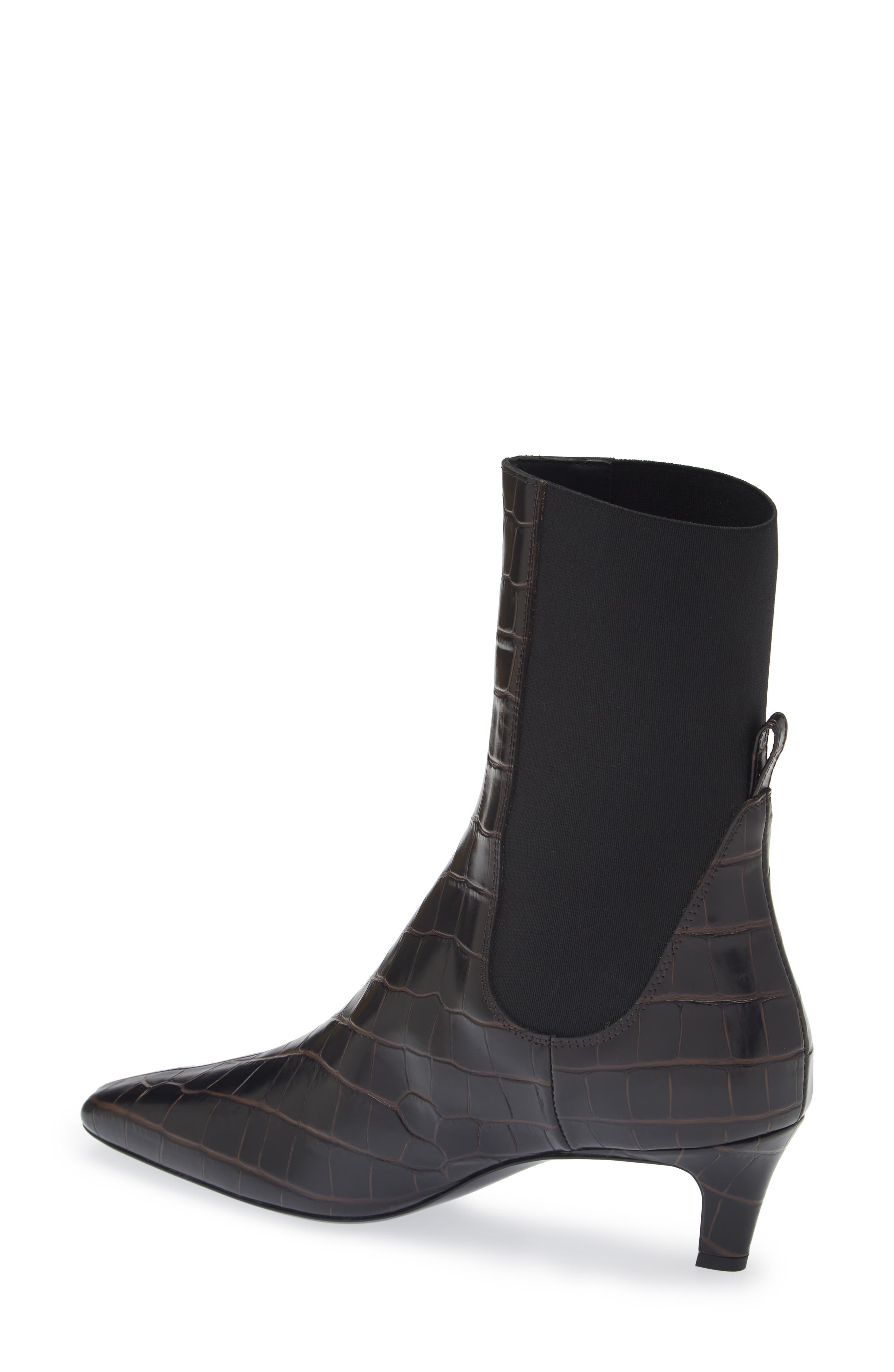 Croc Embossed Kitten Heel Chelsea Boot - image 2