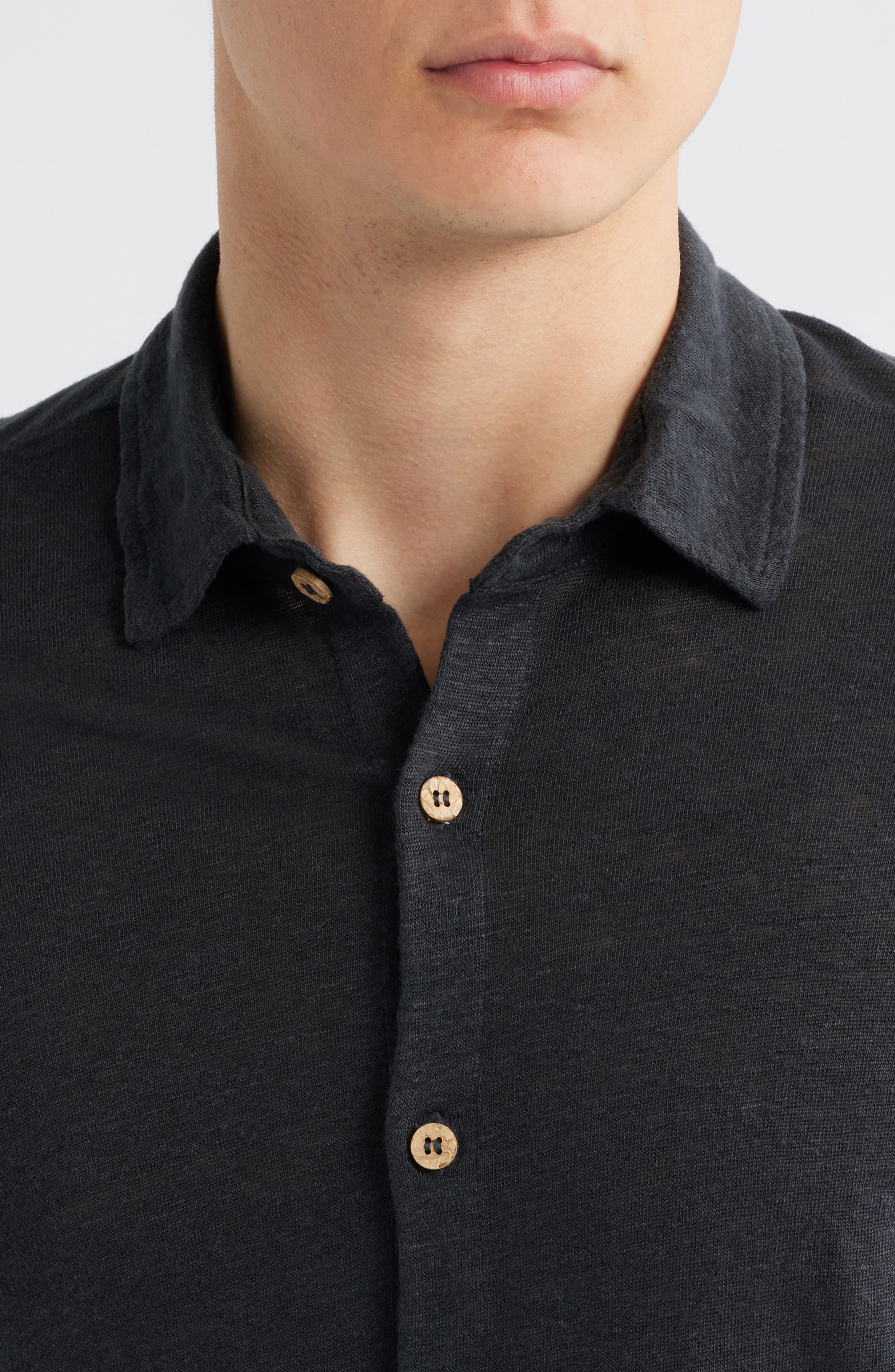 Ola Linen Knit Short Sleeve Button-Up - image 2