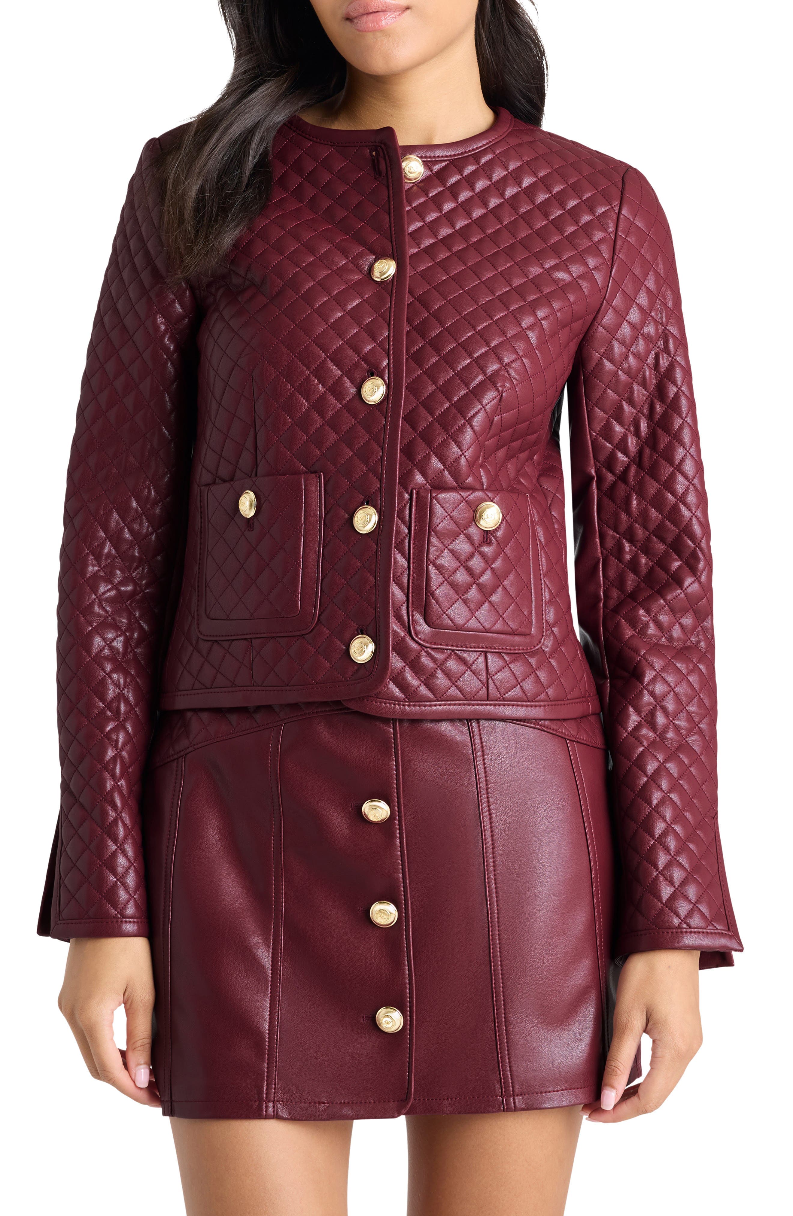 Brooke Quilted Faux Leather Jacket - image 1