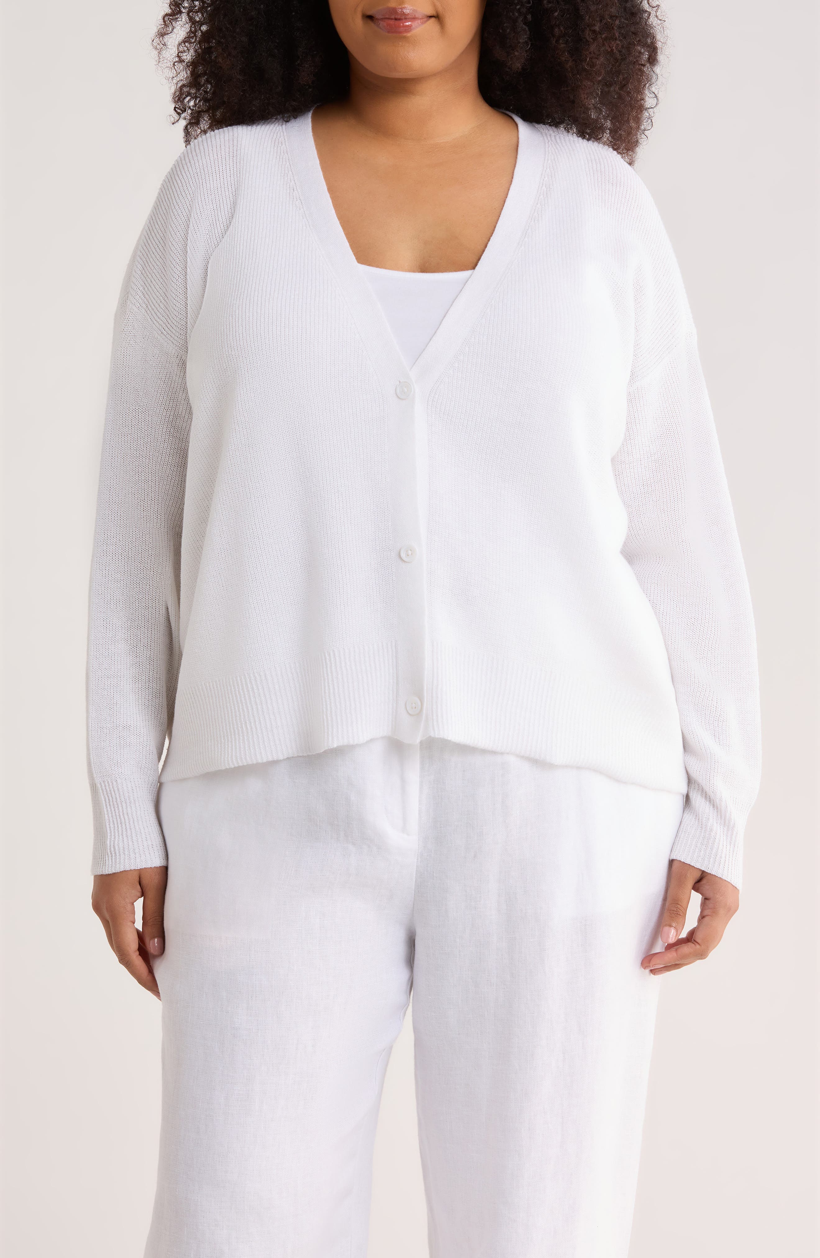 V-Neck Organic Linen & Organic Cotton Cardigan - image 1