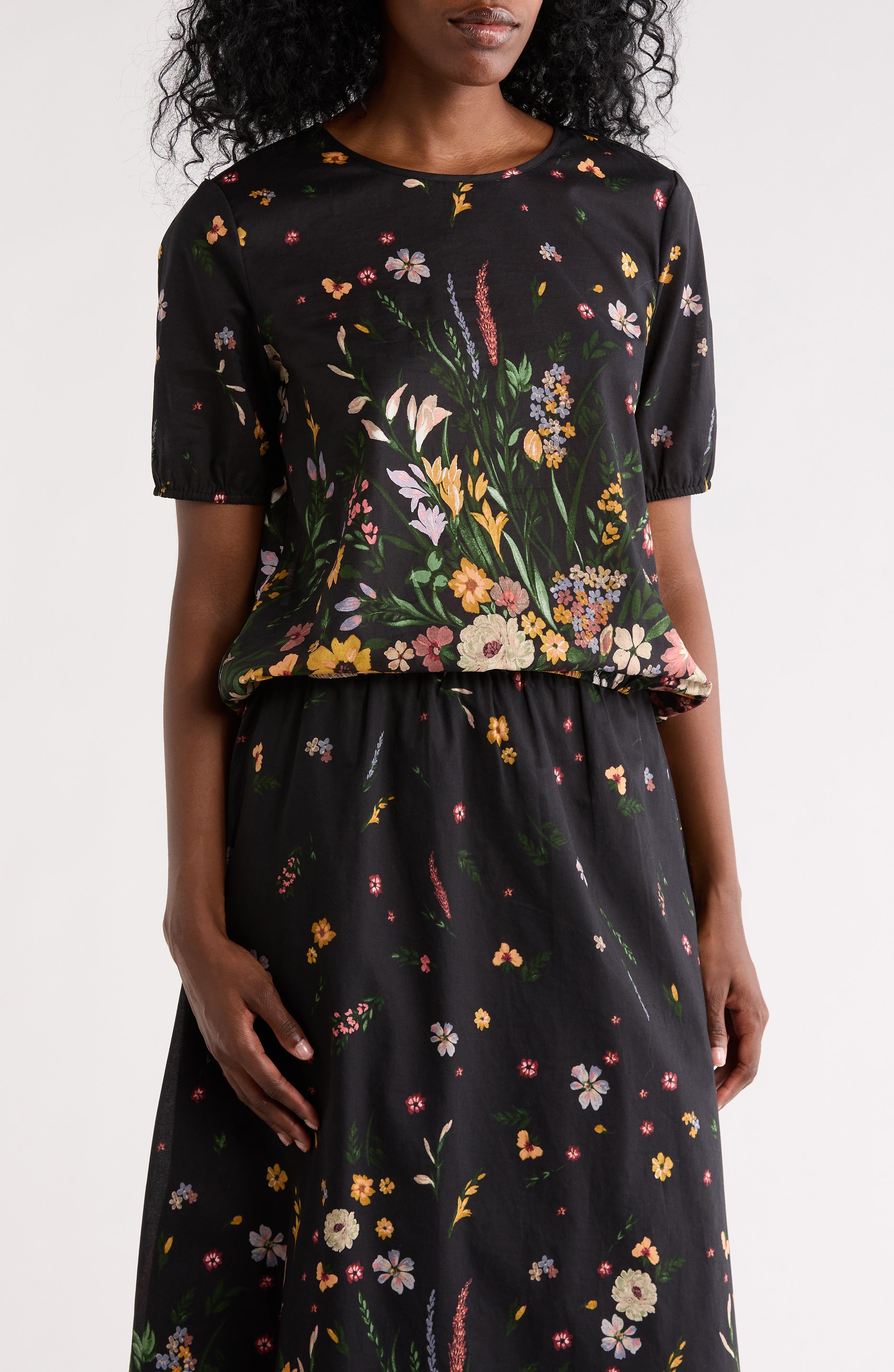 Floral Bubble Hem Top - image 3