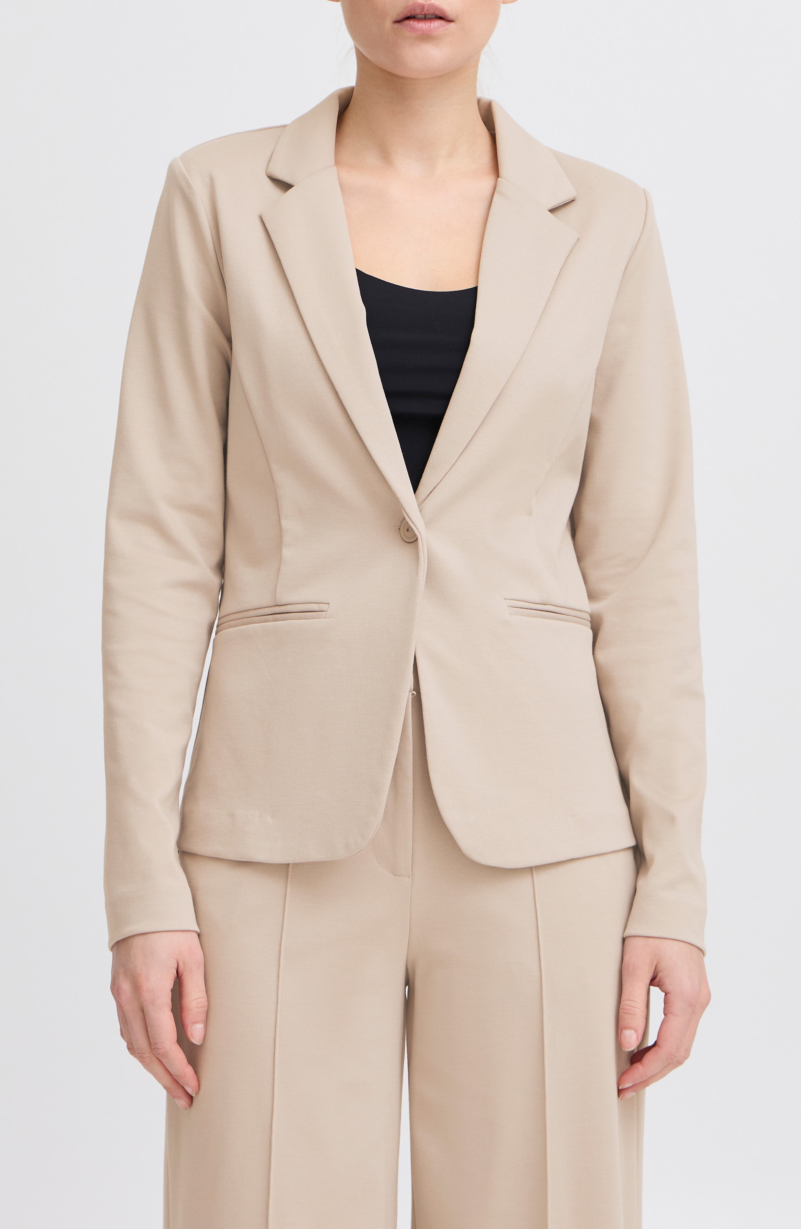 Regular Notch Lapel Ponte Blazer - image 5