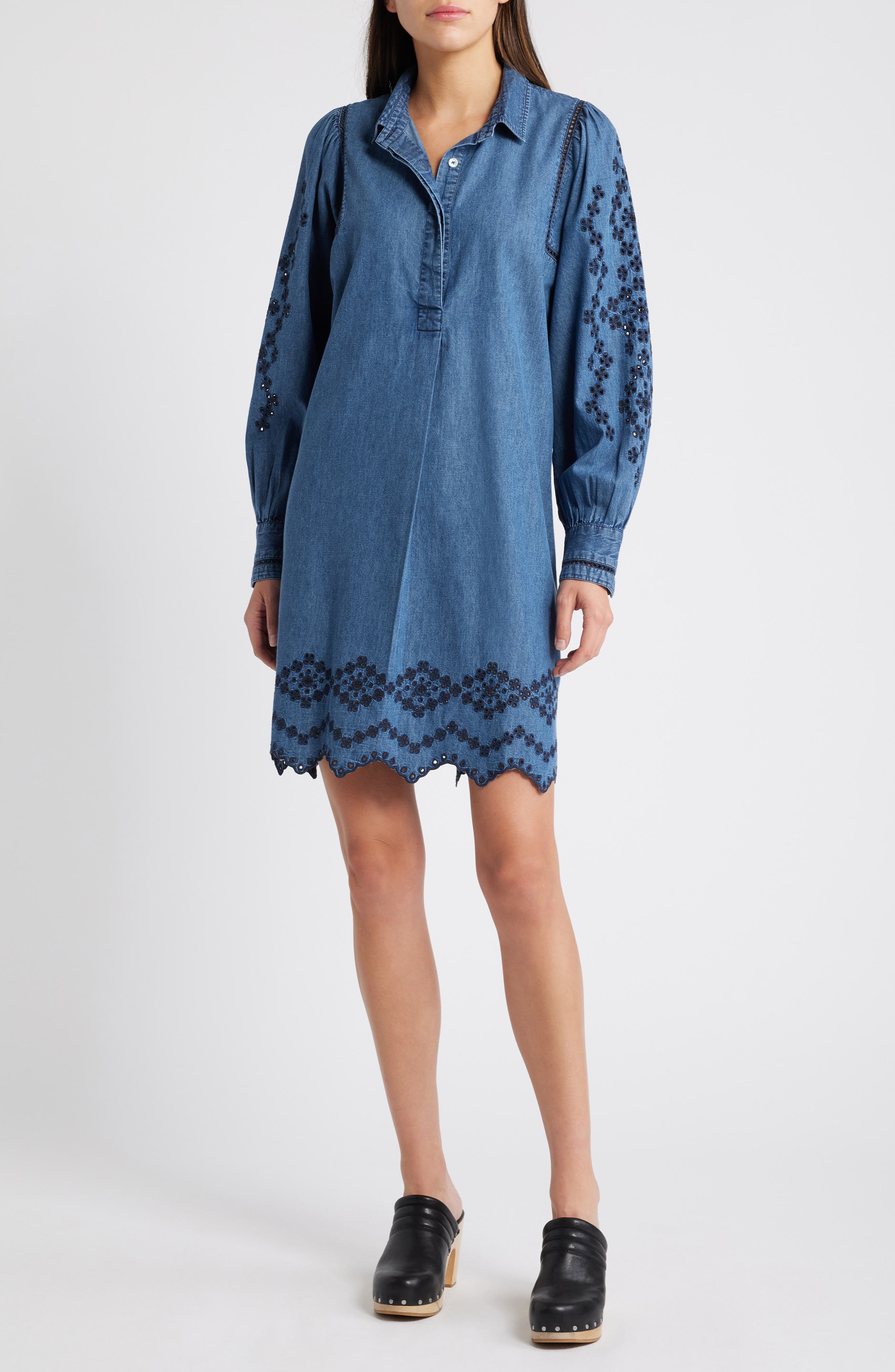 Fernanda Long Sleeve Denim Dress - image 1