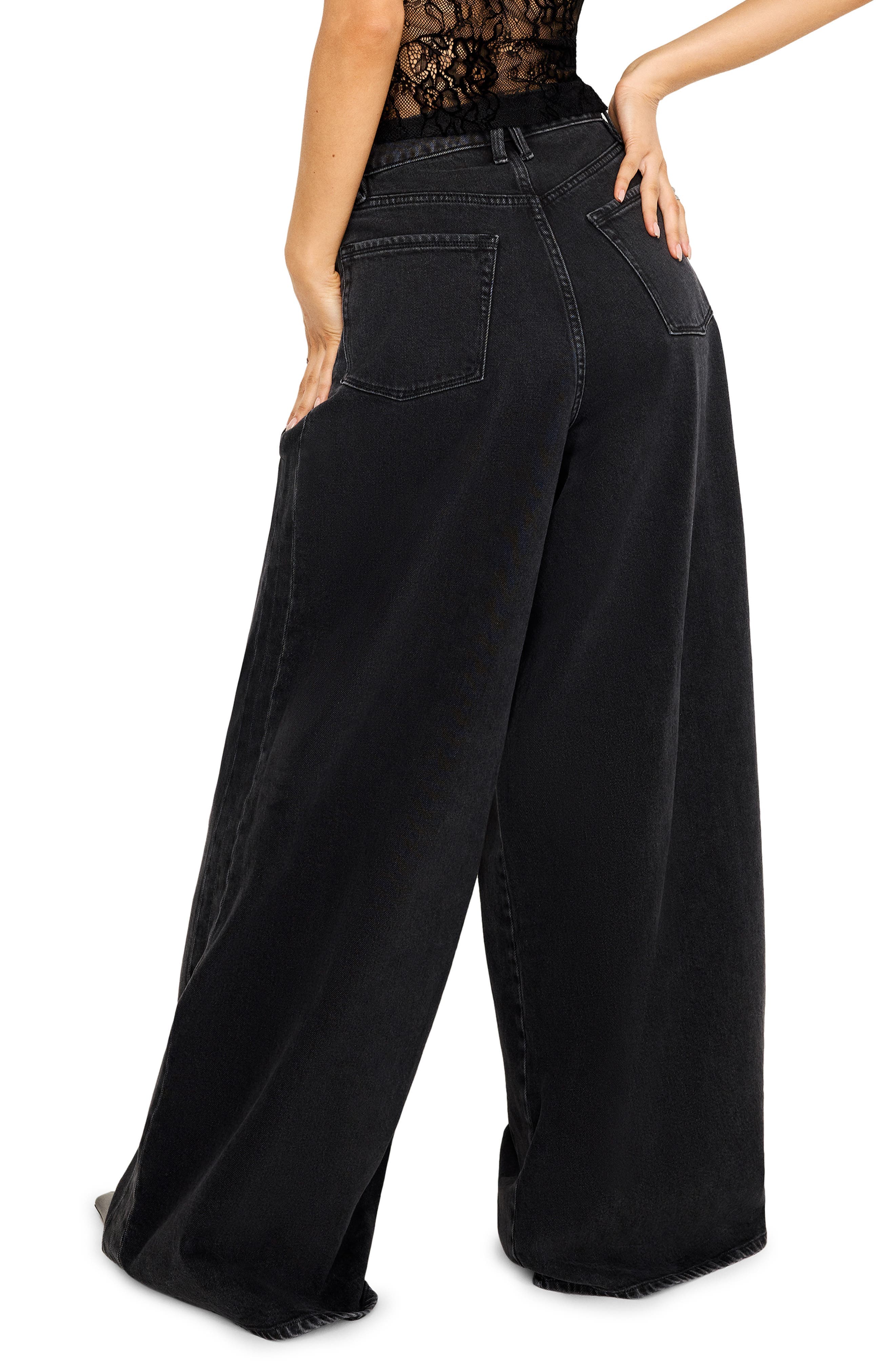 Paneled Wide Leg Jeans - image 2
