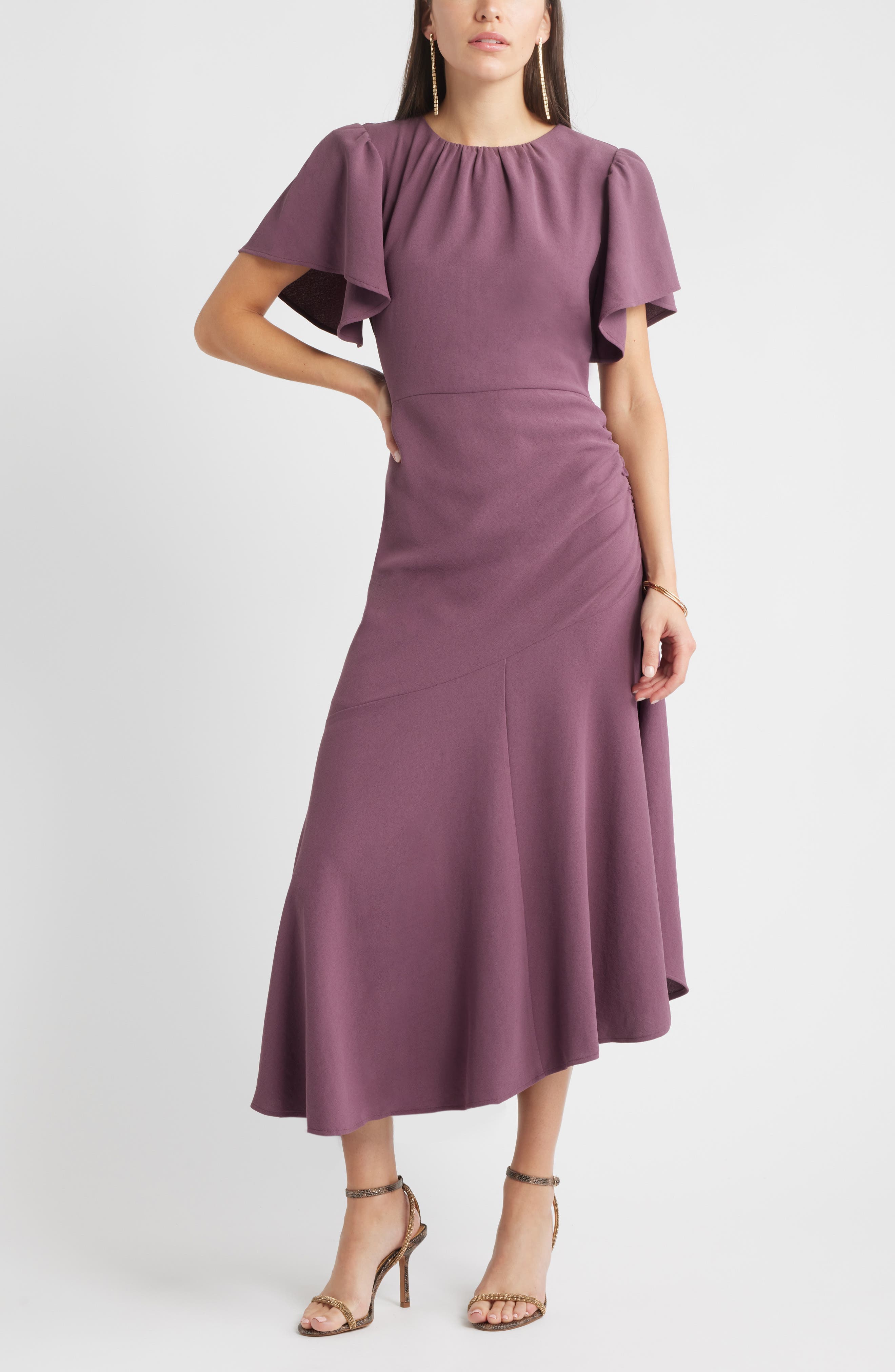 Asymmetric Crepe Maxi Dress - image 4