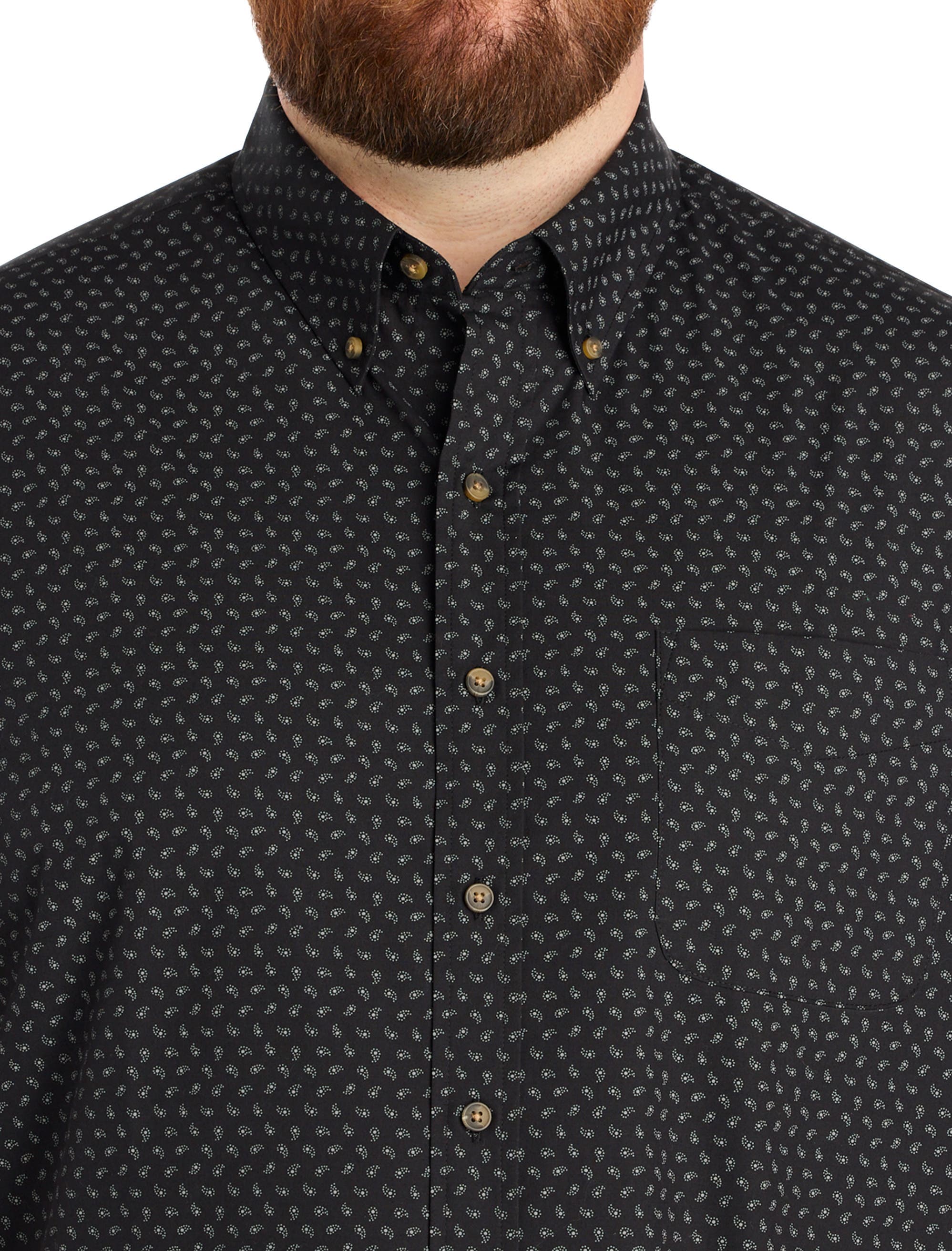 Big & Tall Easy-Care Paisley Print Sport Shirt - image 2