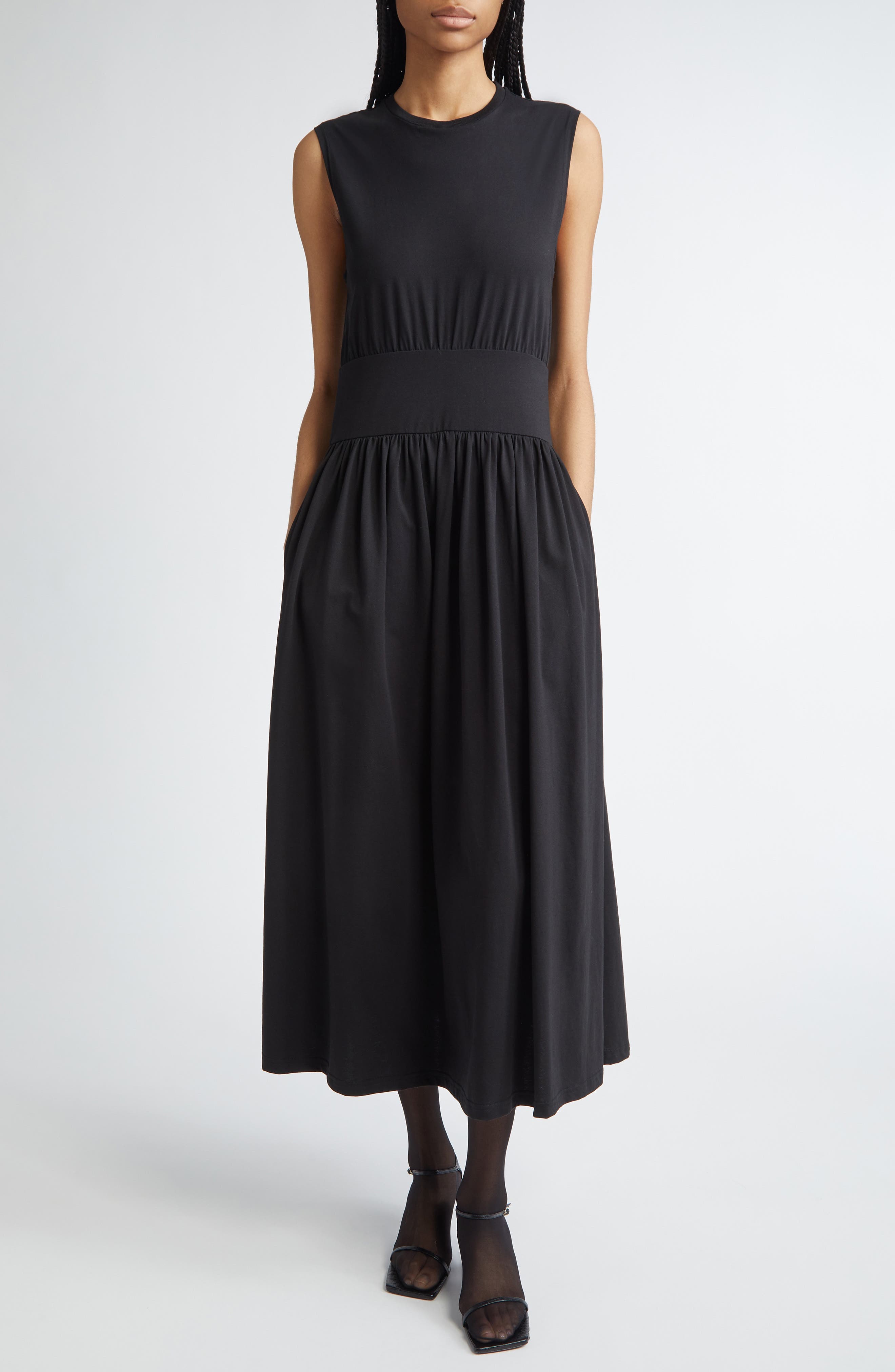 Sleeveless Cotton Midi Dress - image 1