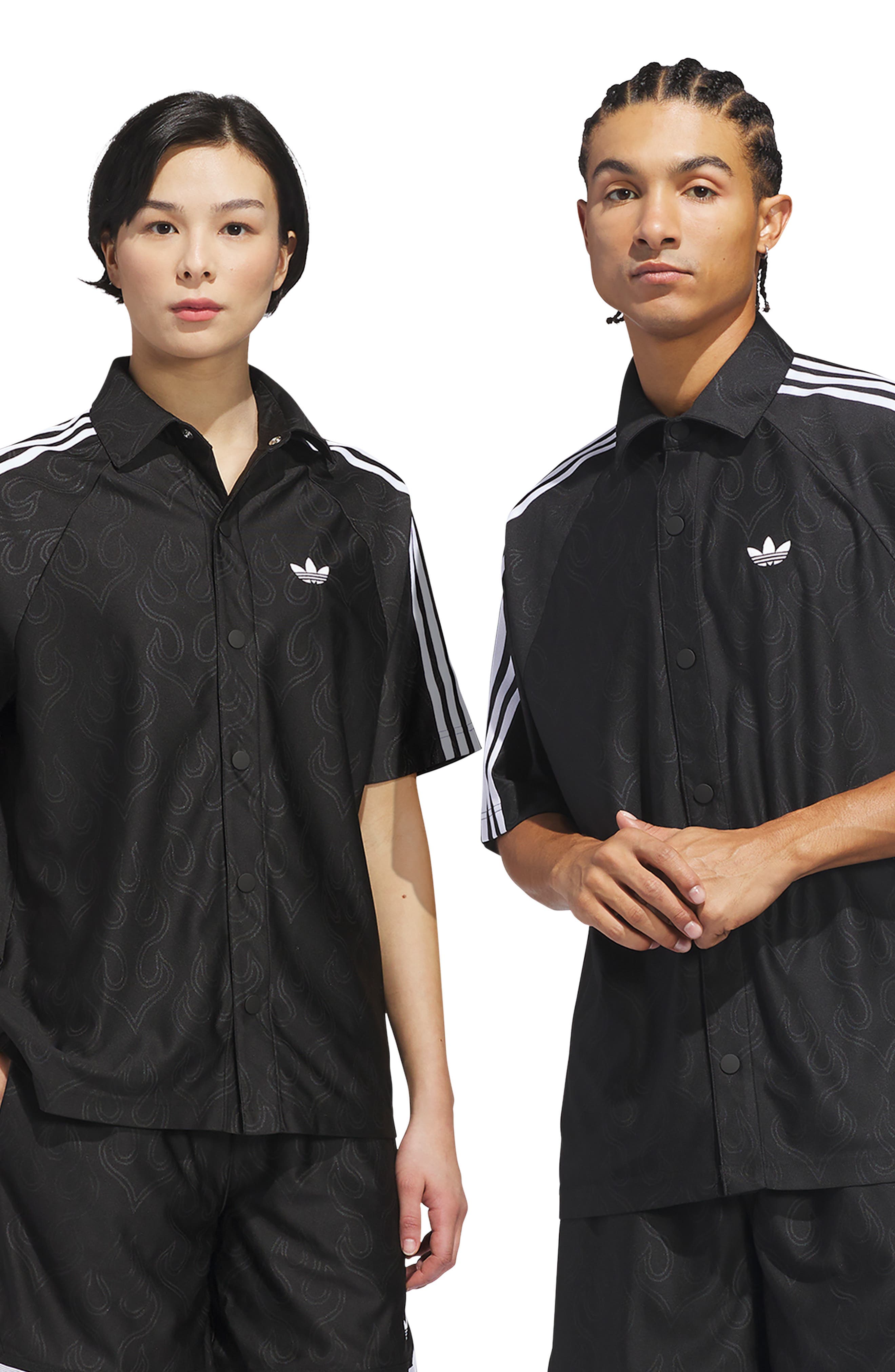 Basketball Flame Short Sleeve Snap-Up Shirt - image 2