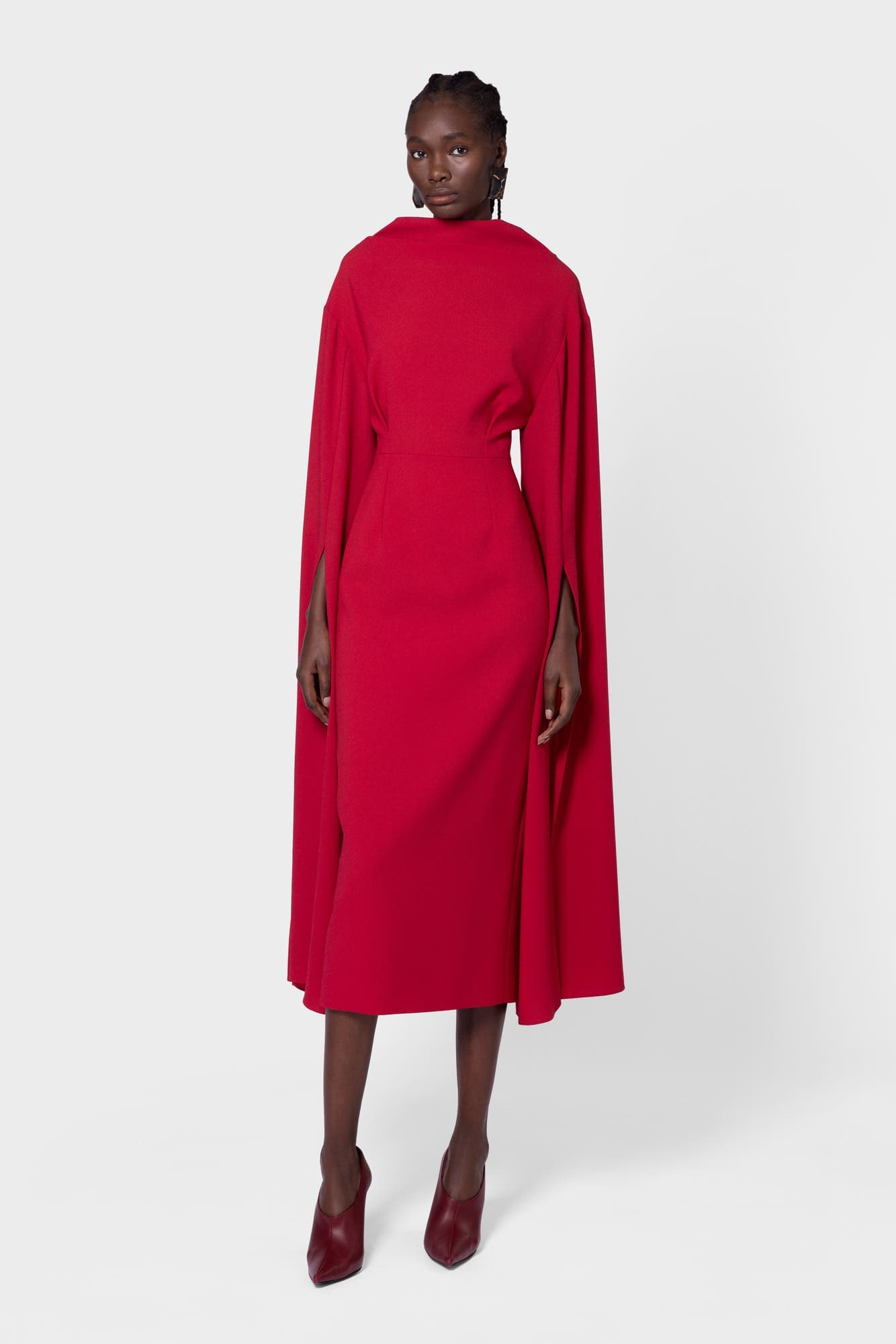 Nour Crepe Caped Midi Dress - image 1