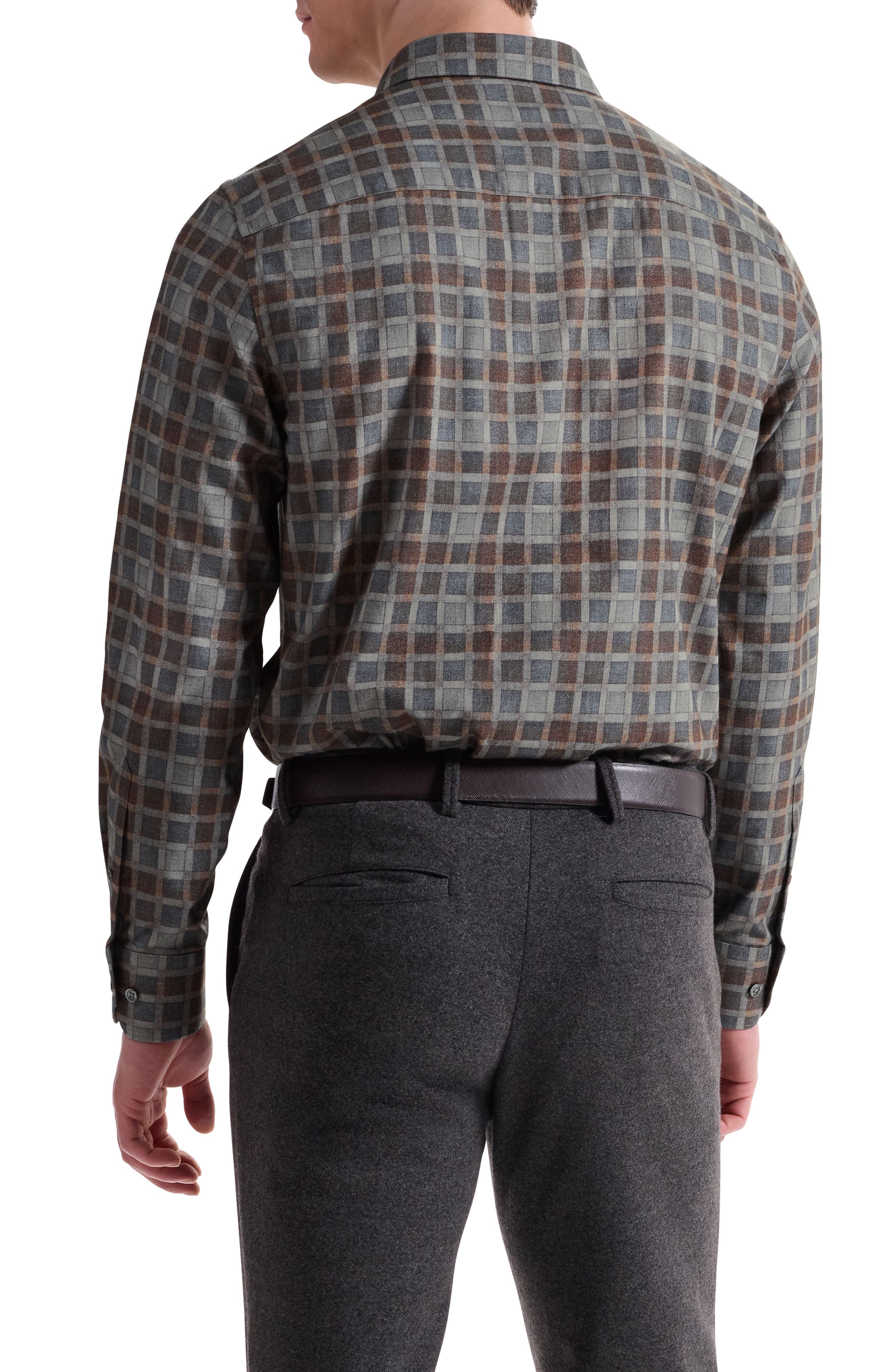 Julian Shaped Fit Check Cotton Button-Up Shirt - image 2