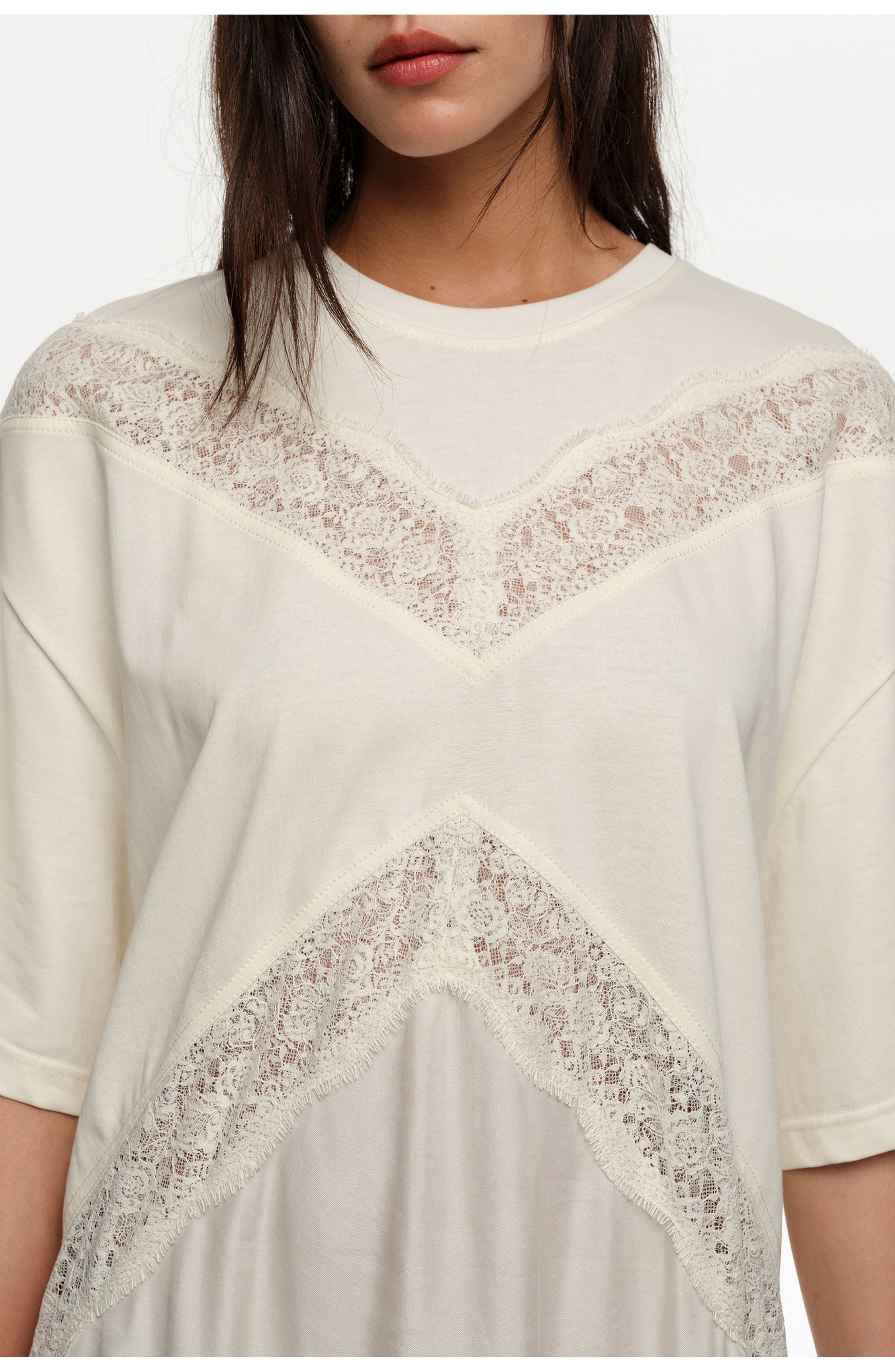 Lace Dual Material Dress - image 2
