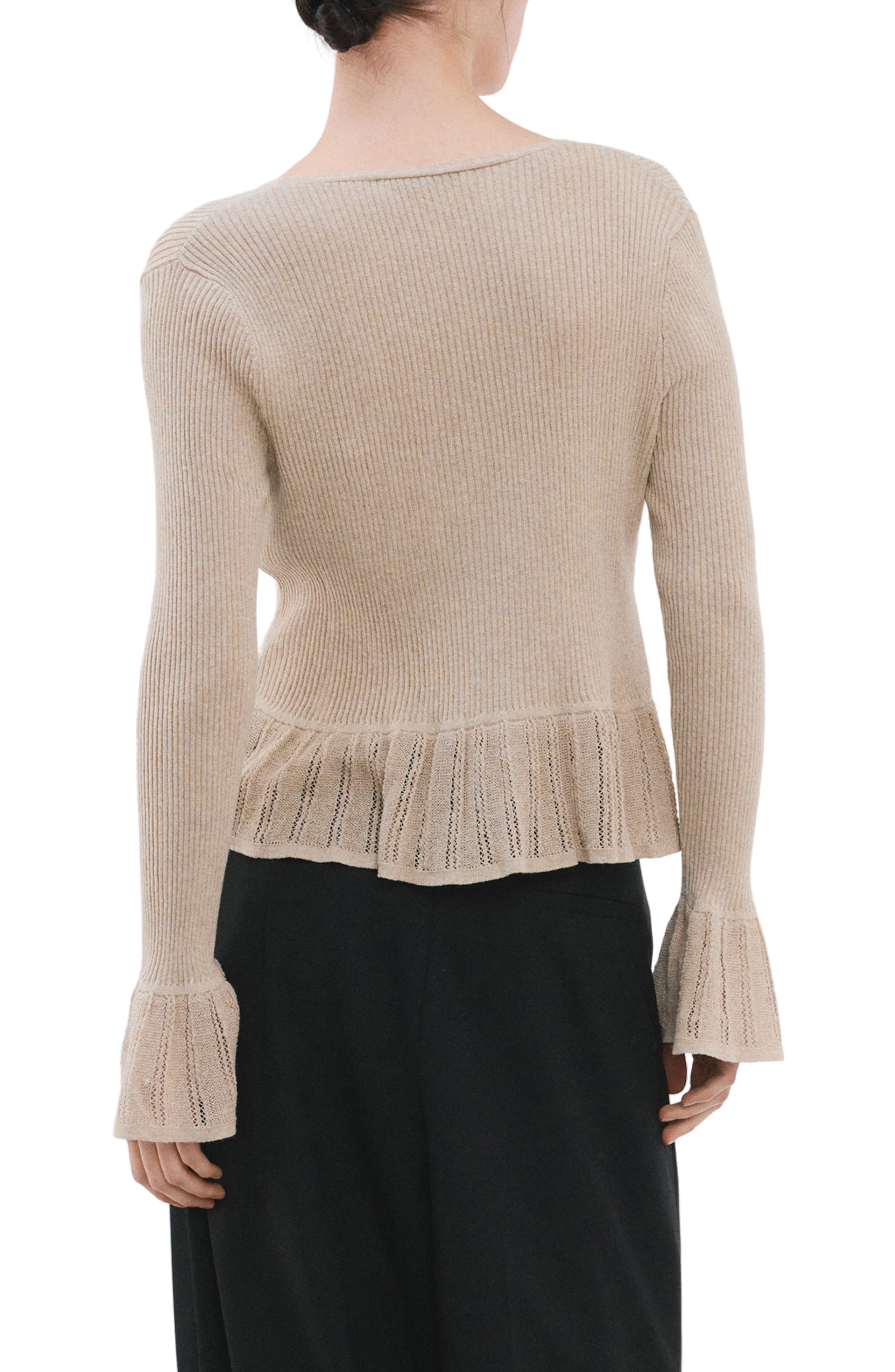 Ruffle Rib & Pointelle Cardigan - image 2