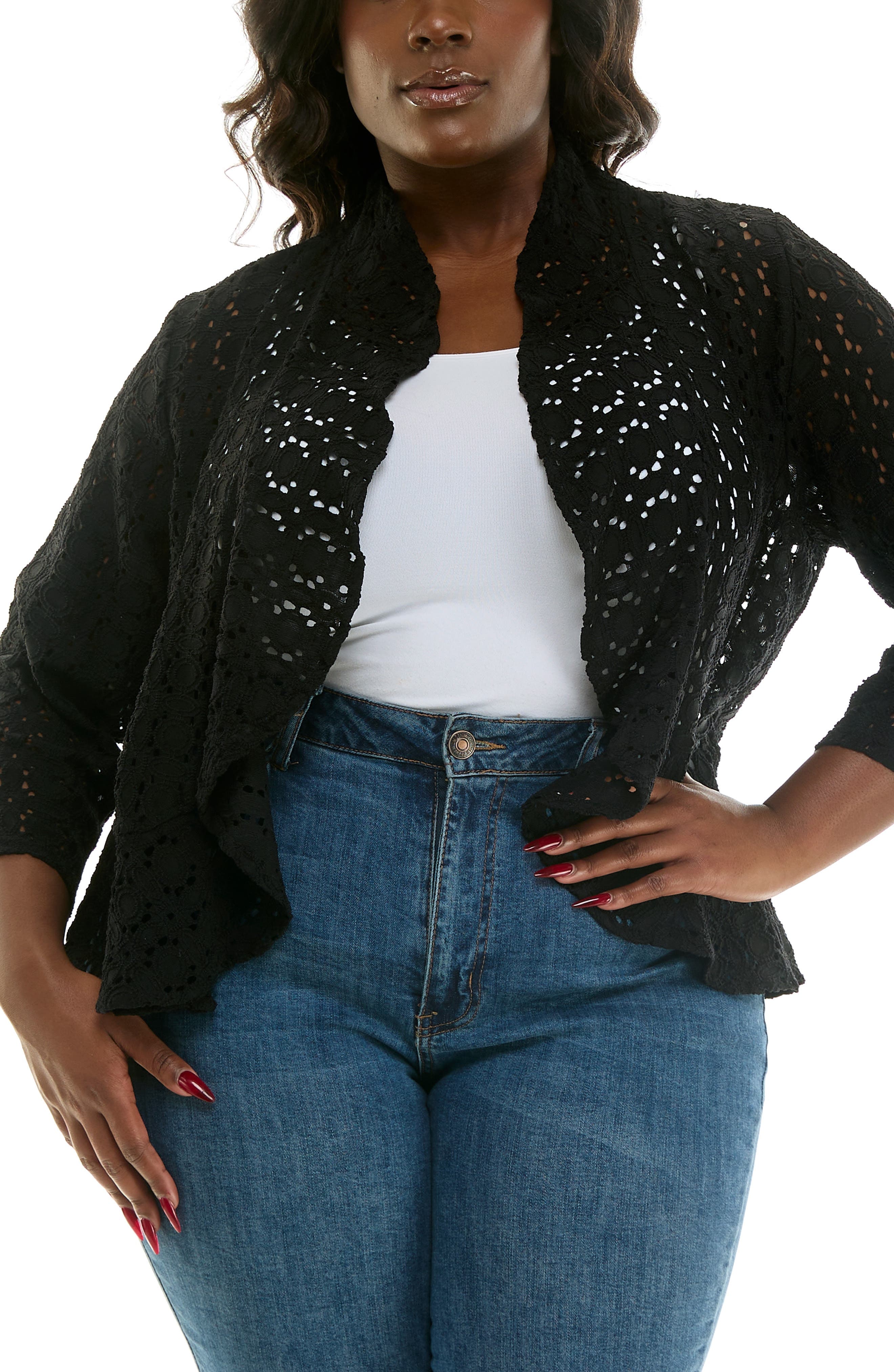 Lace Three-Quarter Sleeve Bolero - image 1