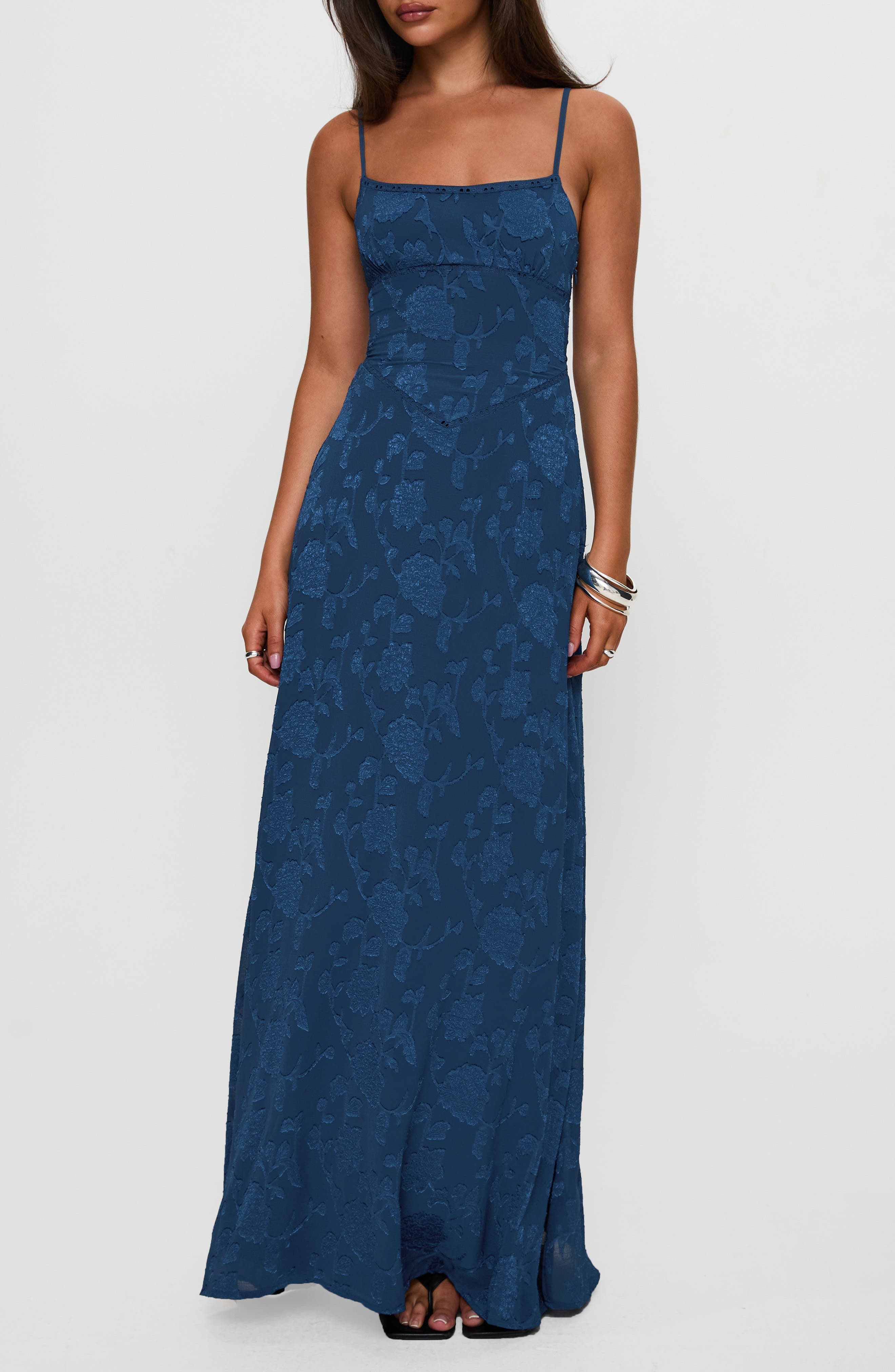 South of France Floral Burnout Maxi Dress - image 1