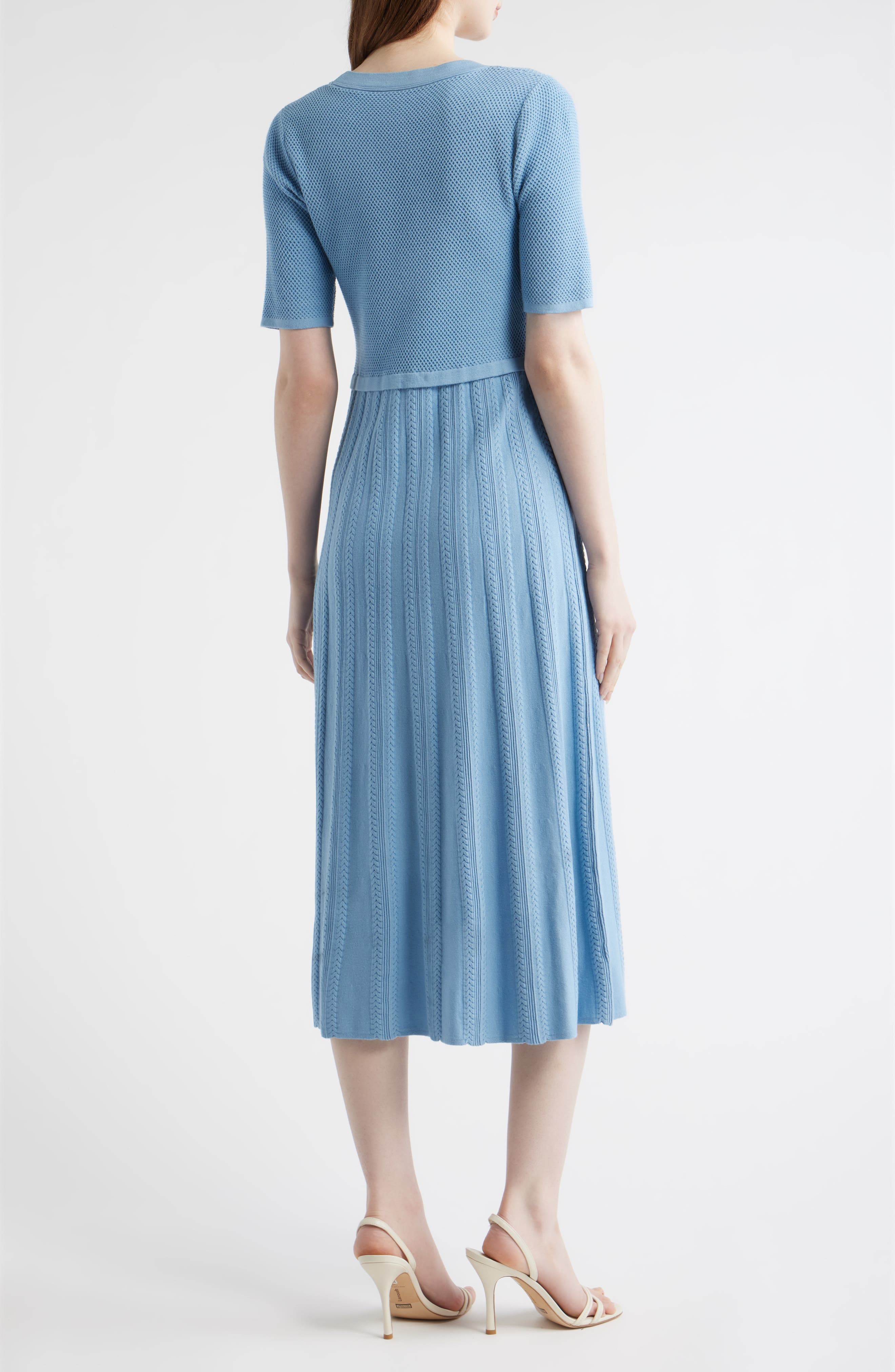 The Vesper Mixed Stitch Midi Sweater Dress - image 2