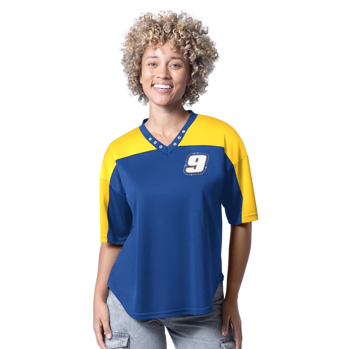Women's G-III 4Her by Carl Banks  Royal Chase Elliott Key Plan II V-Neck Rhinestone T-Shirt - image 1