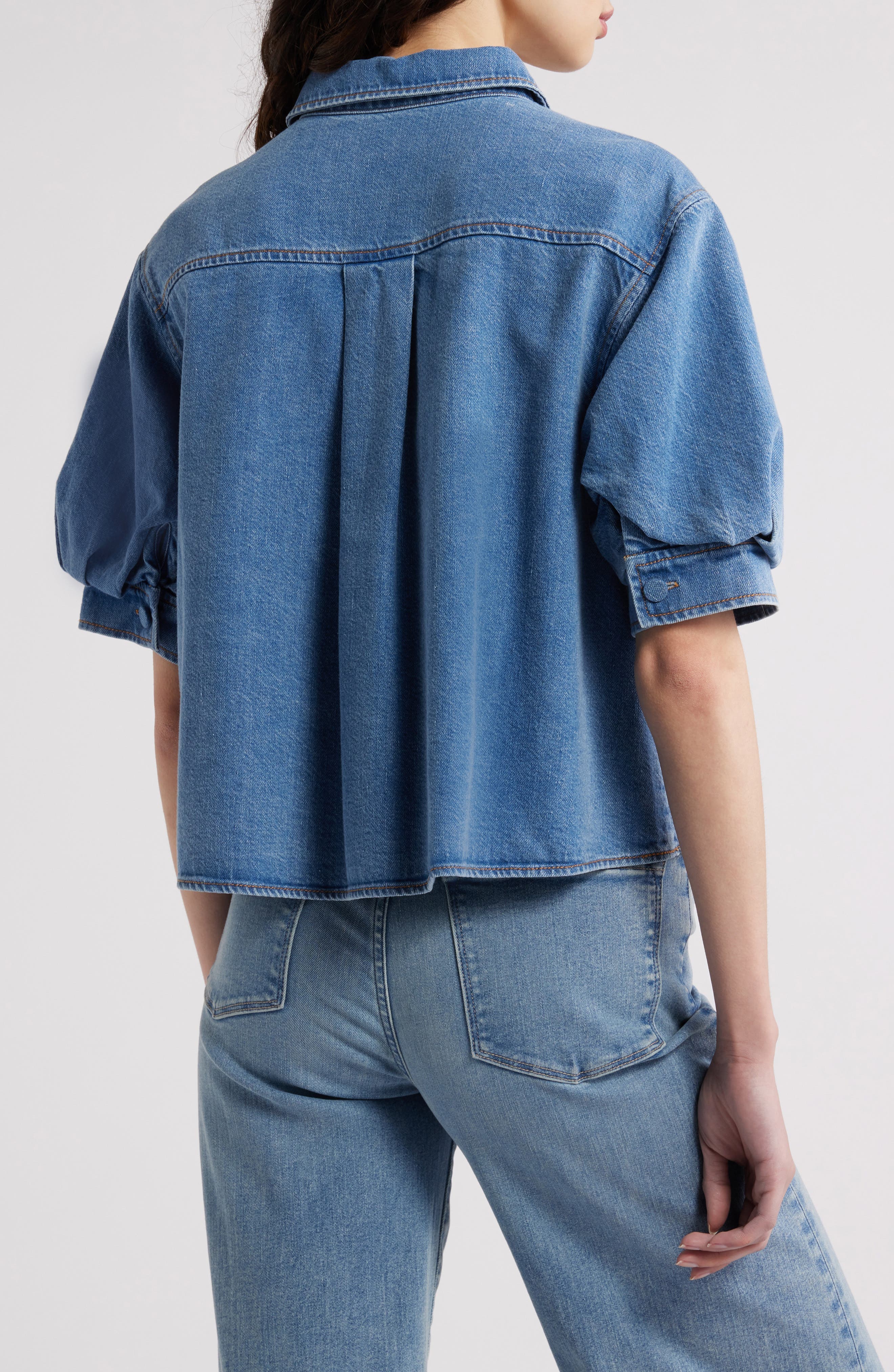 The Billow Sleeve Denim Shirt - image 2