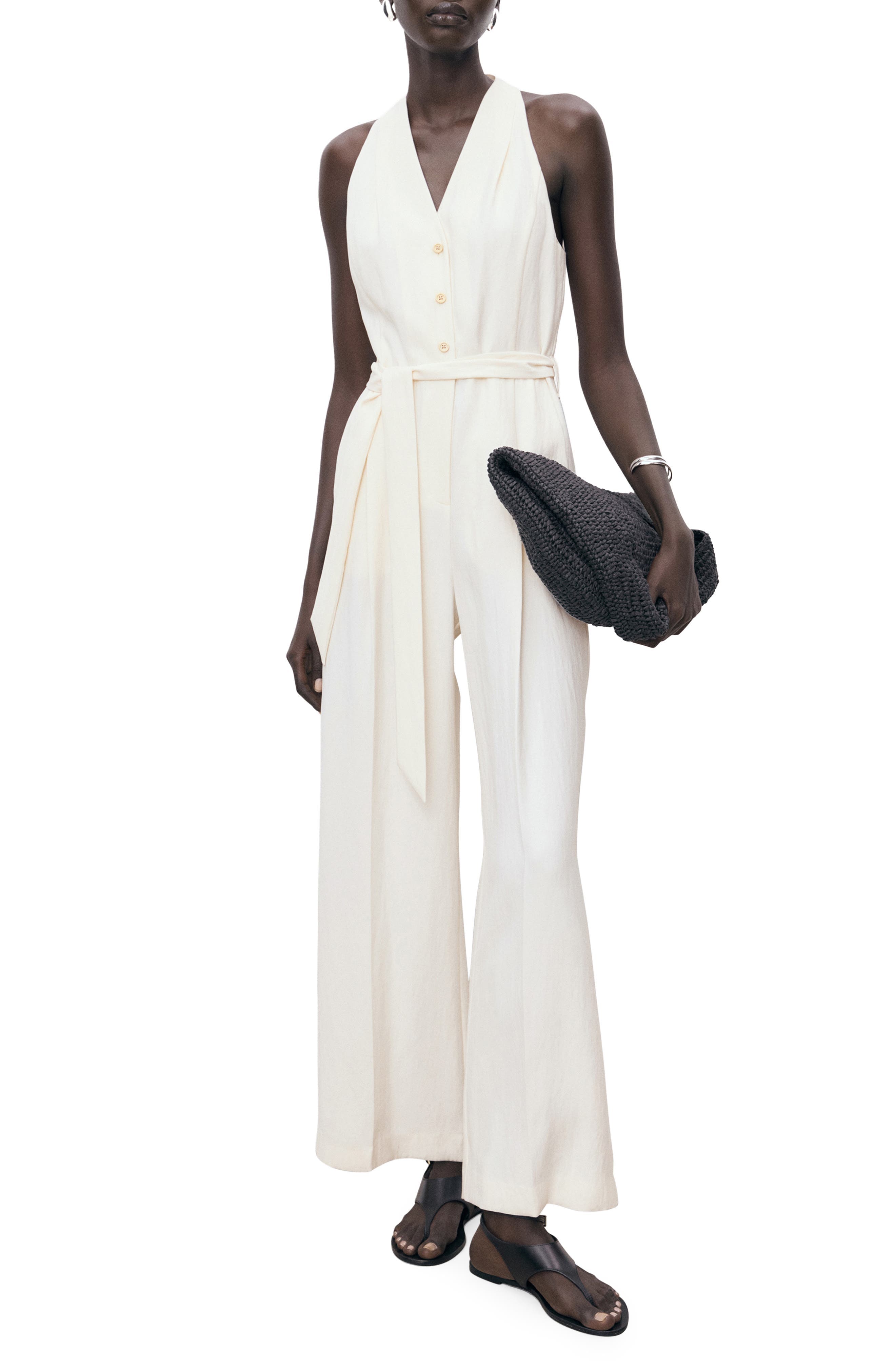 Sleeveless Tie Waist Jumpsuit - image 1