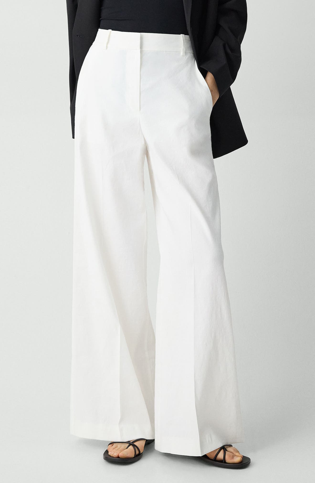 Linen Blend Wide Leg Pants - image 1