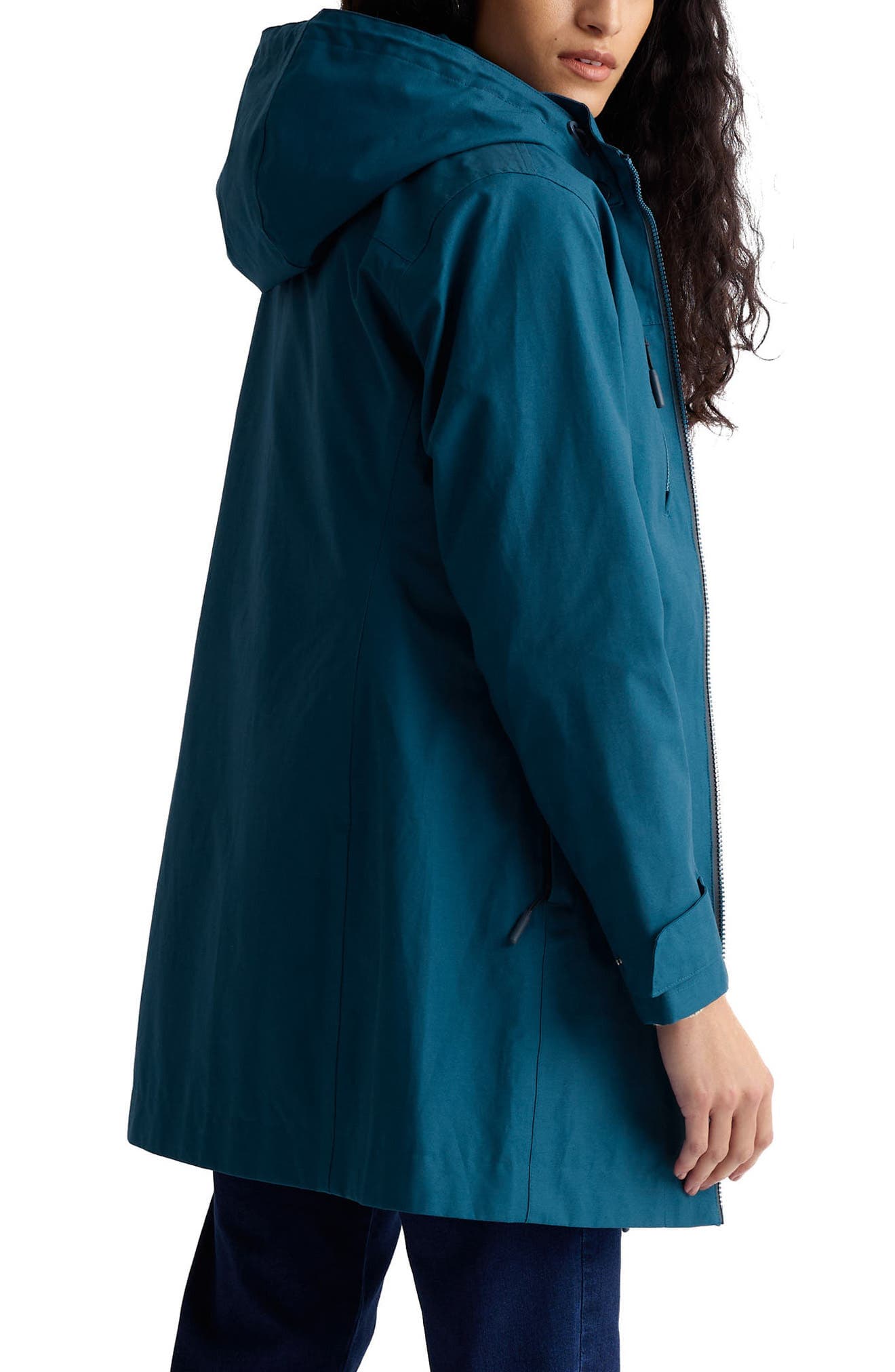 Coverack Waterproof Organic Cotton Blend Raincoat with Removable Hood - image 2