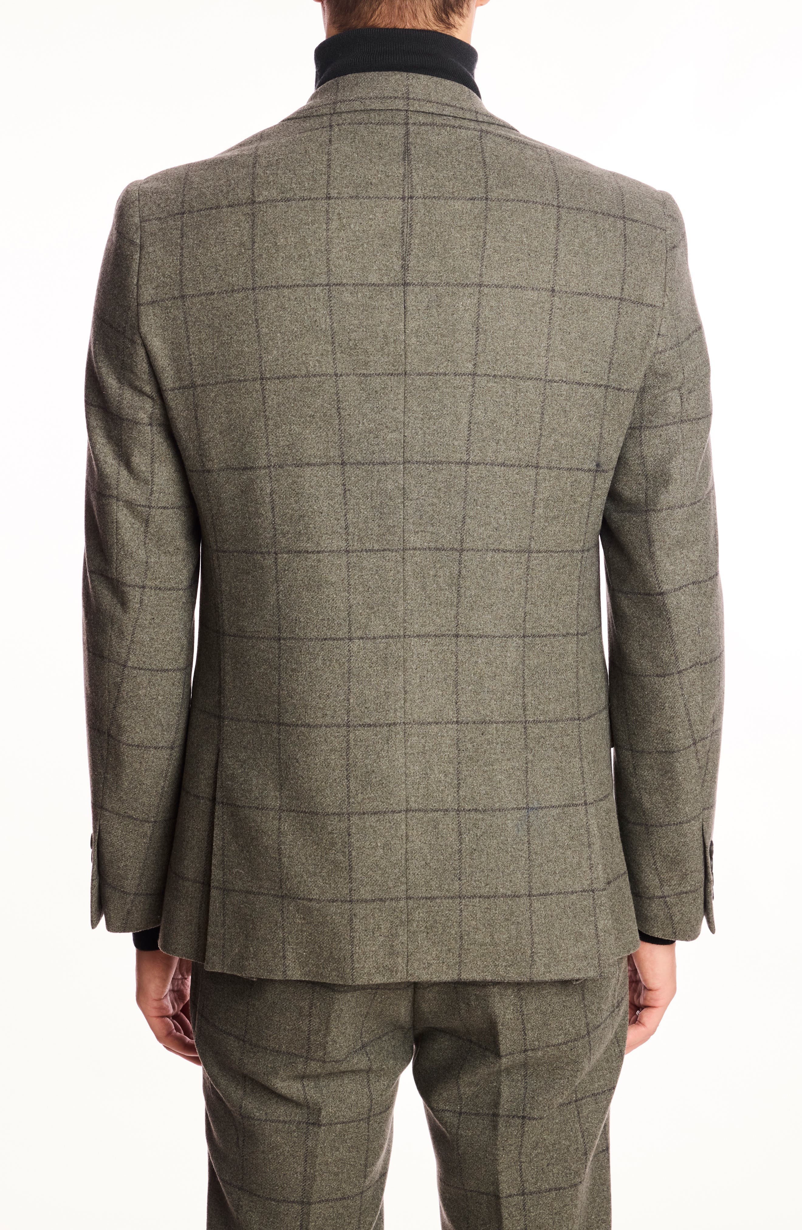 Dover Slim Fit Sage Windowpane Wool Blend Blazer - image 2