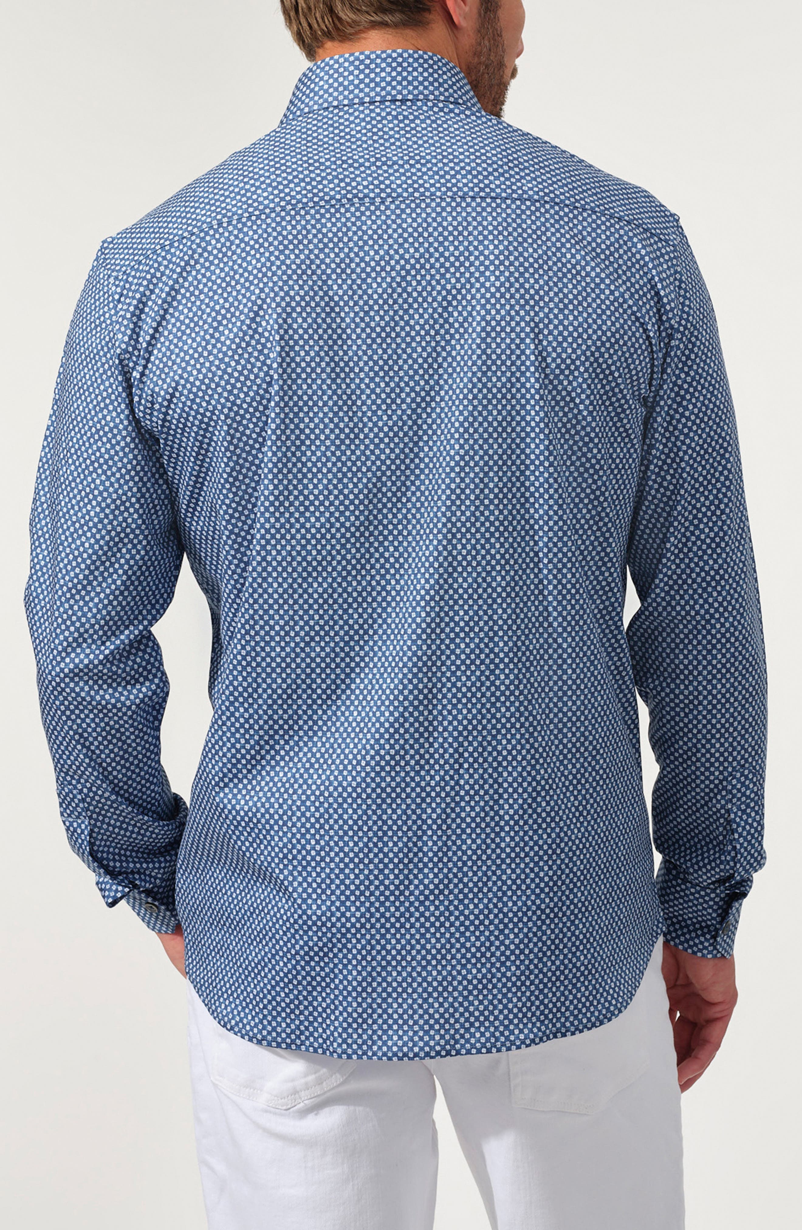 Micro Dot Stretch Supima Cotton Button-Up Shirt - image 2