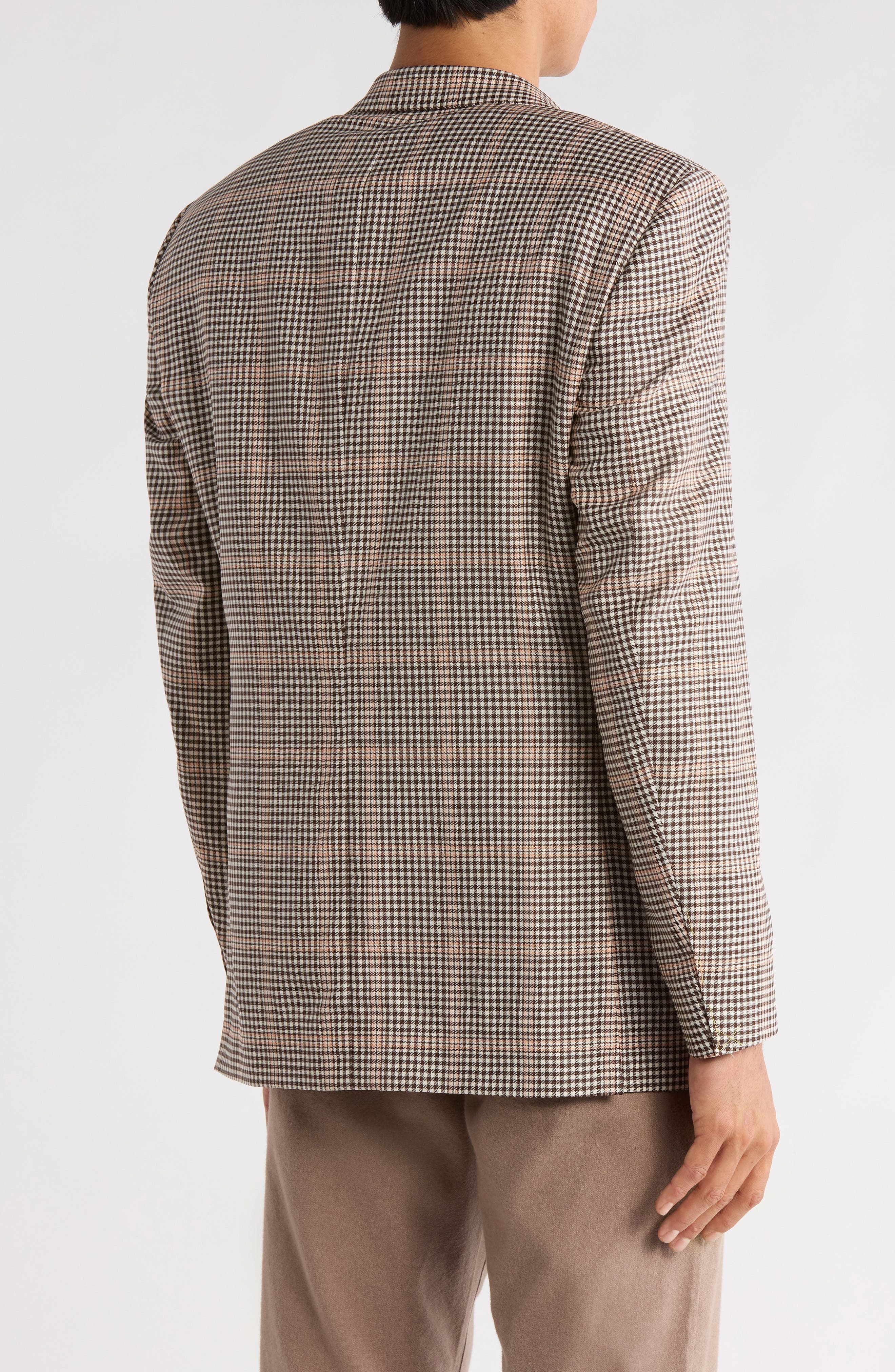 Brown Windowpane Wool & Silk Blend Sport Coat - image 2
