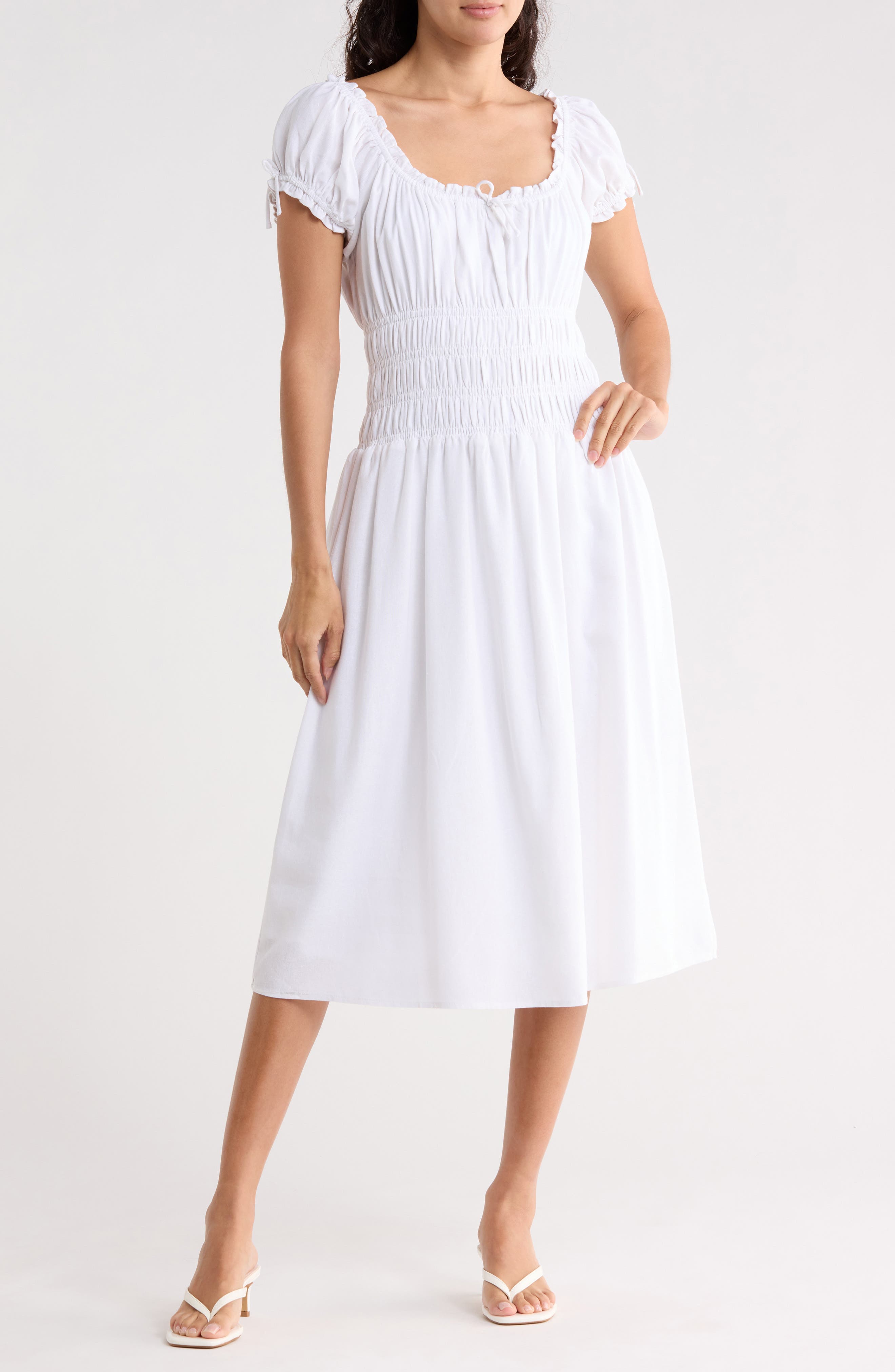 Smocked Midi Dress - image 1