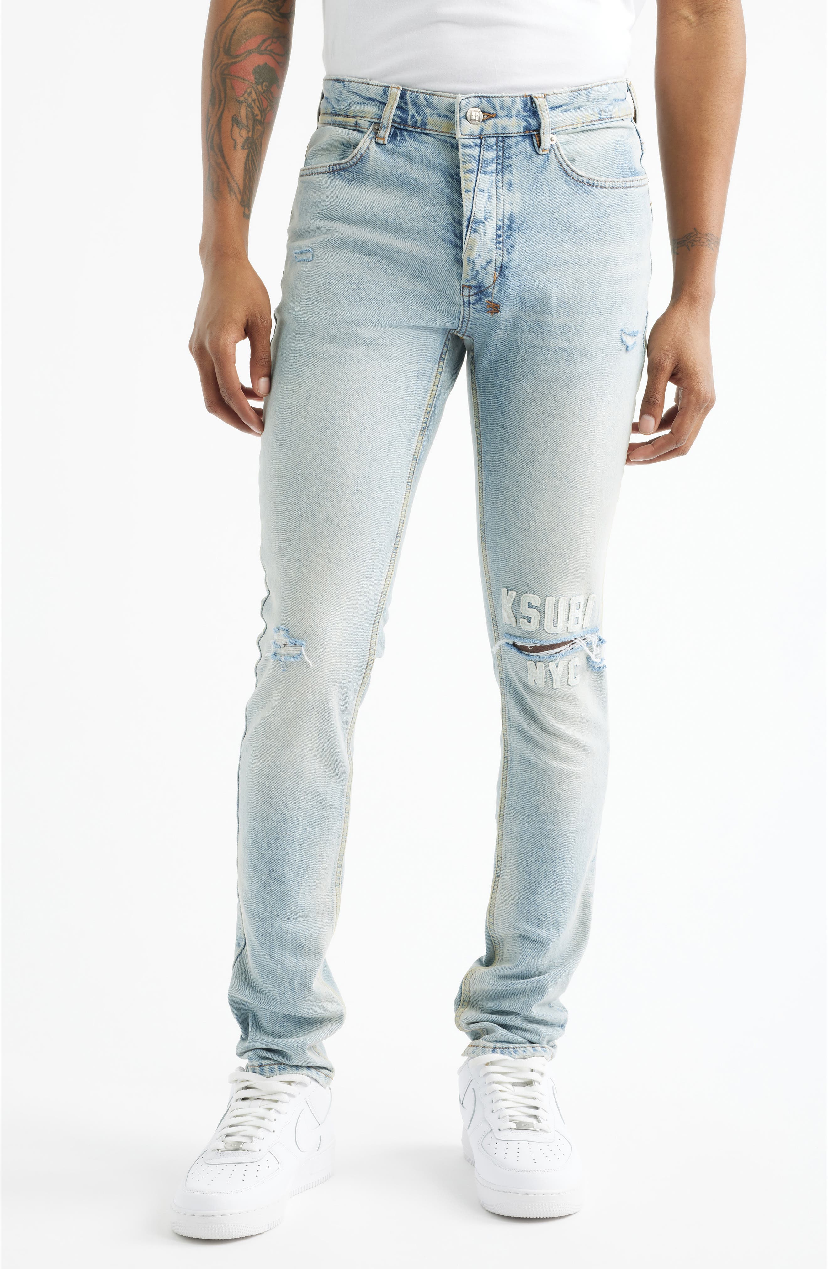 Van Winkle Kasper Blue Ripped Skinny Jeans - image 1