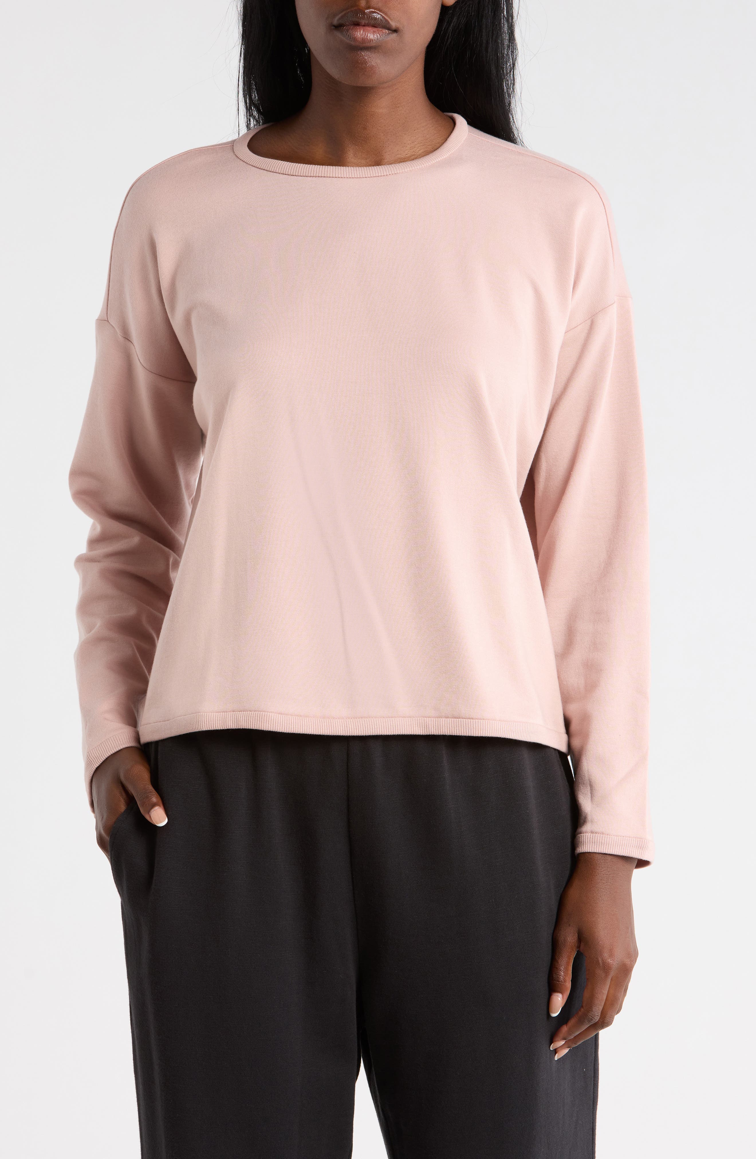 Crewneck Long Sleeve Crop Top - image 1