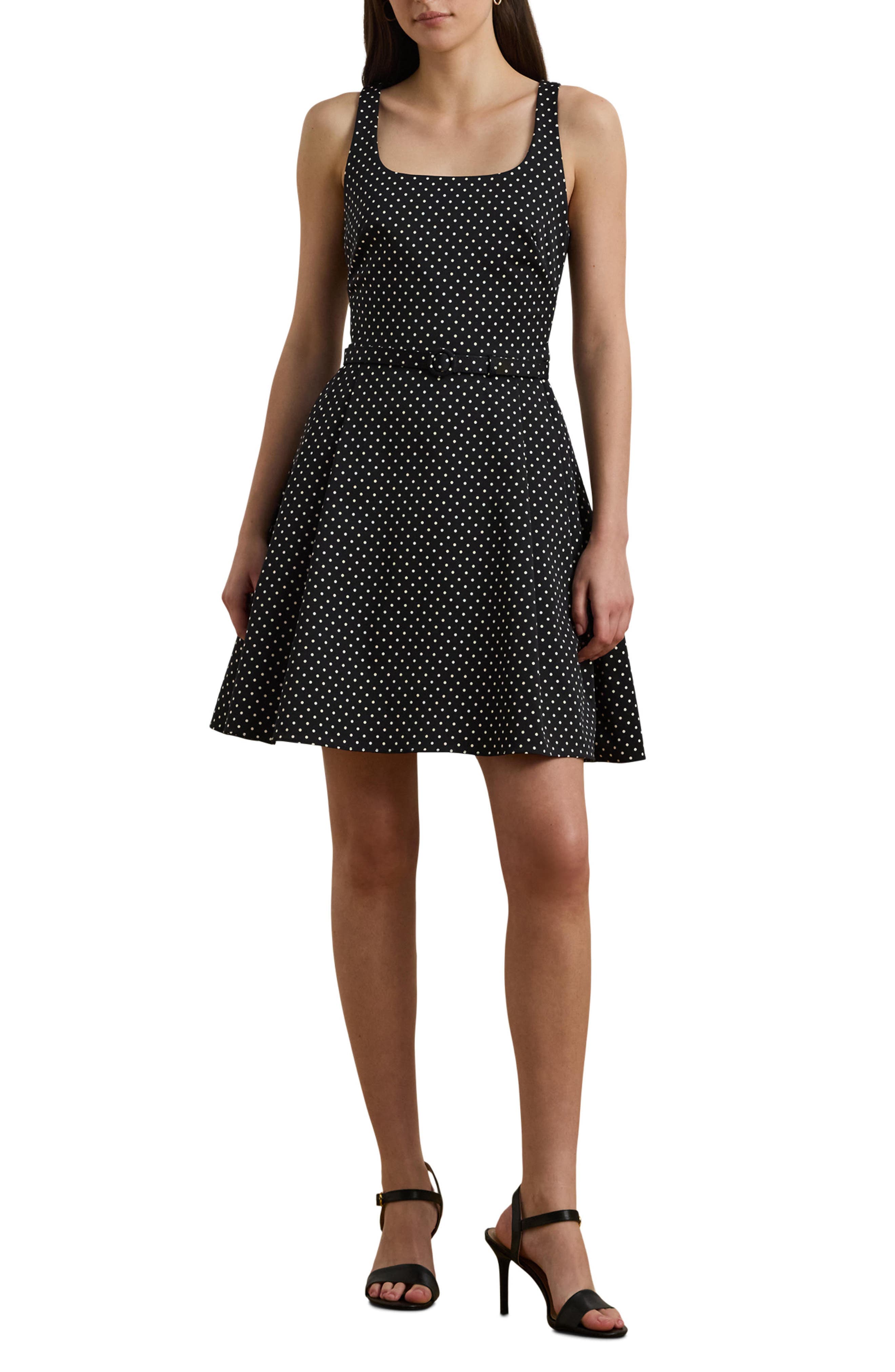 Polka Dot Belted Minidress - image 1