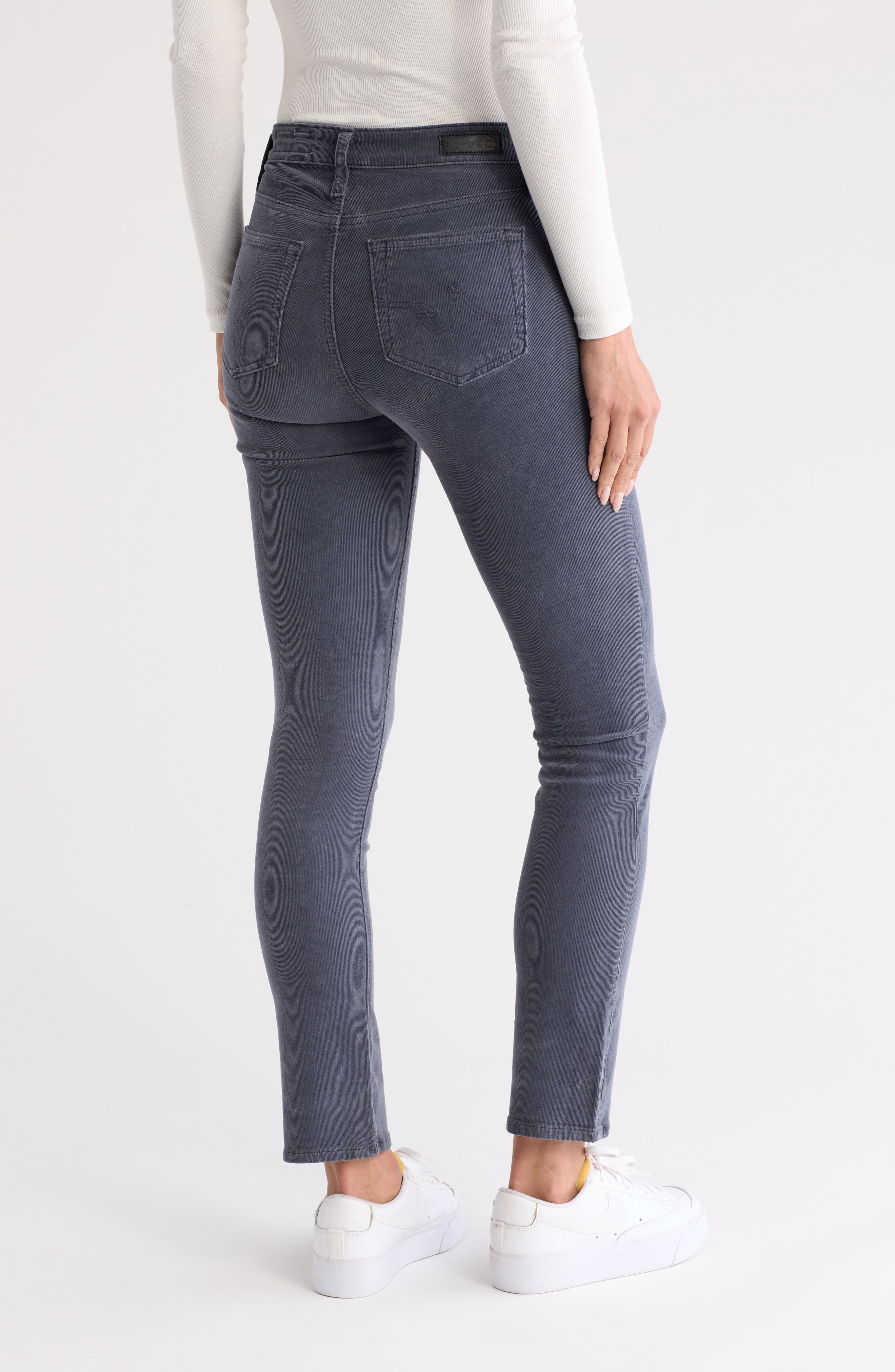 Mari High Waist Slim Ankle Straight Leg Corduroy Pants - image 4