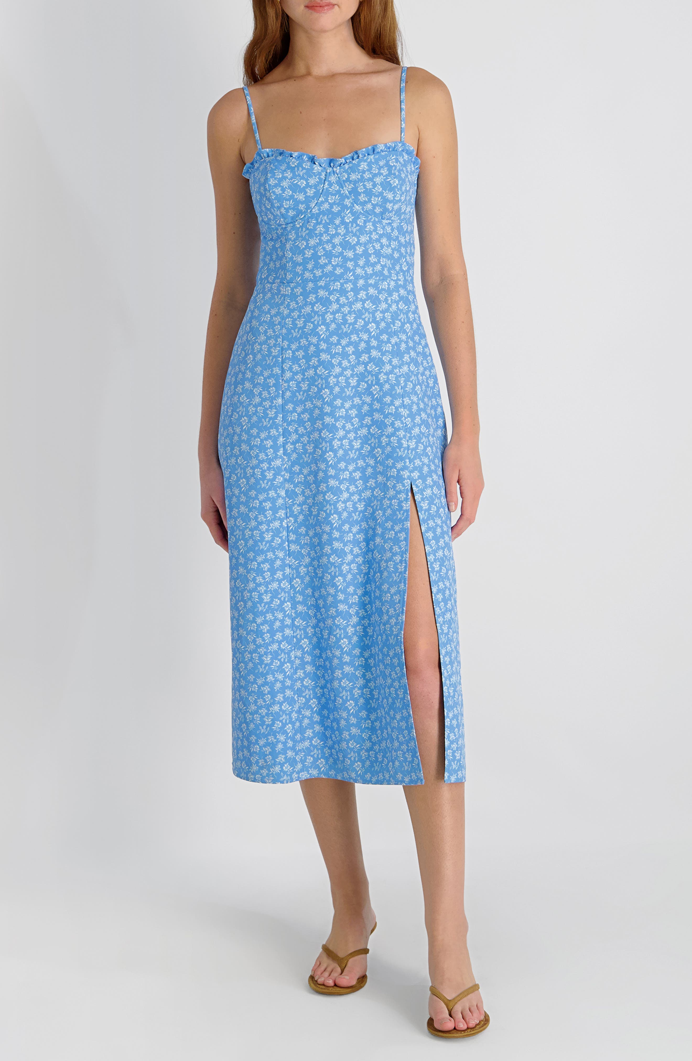 Stacey Floral Print Sleeveless Midi Dress - image 1