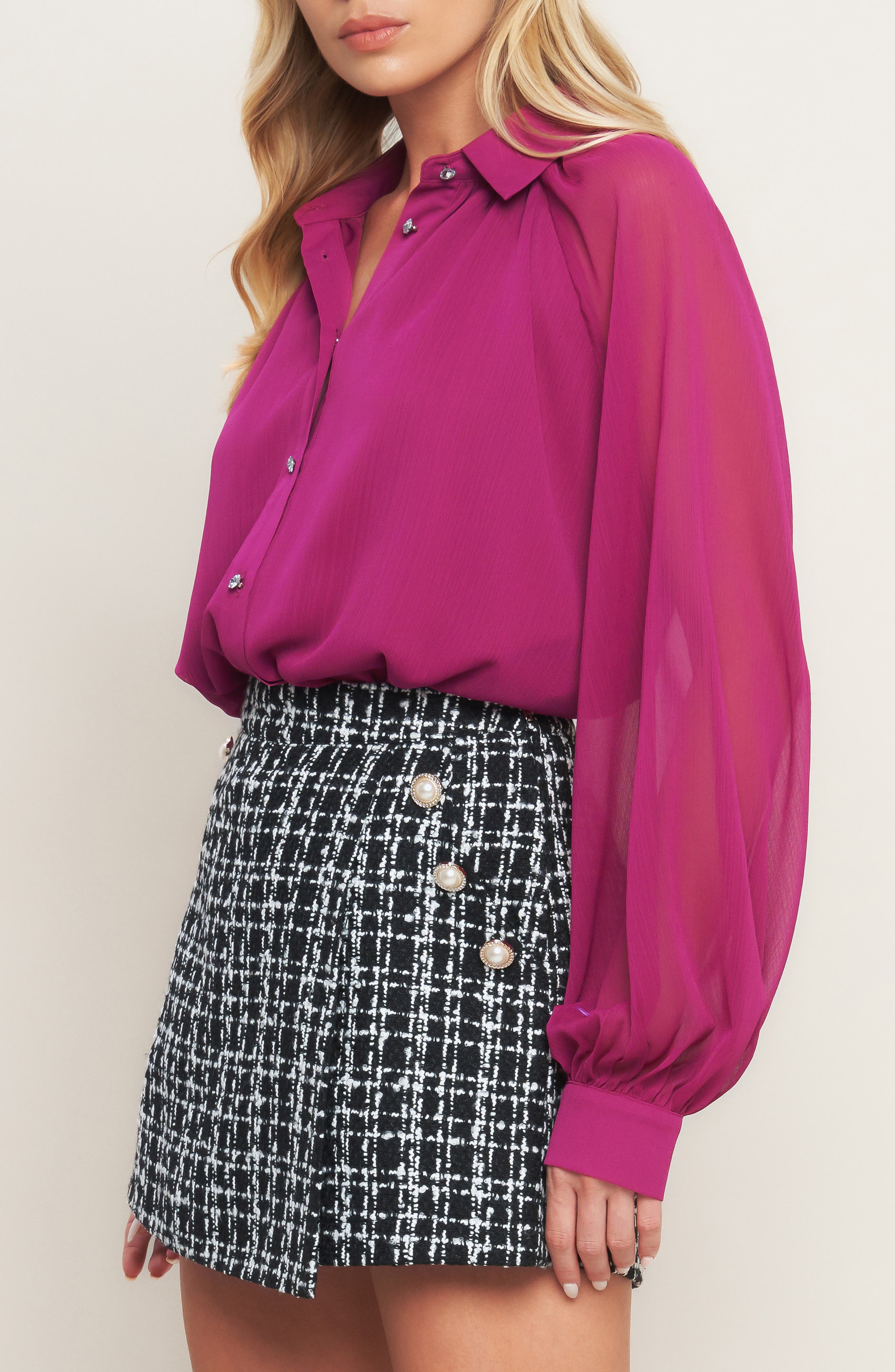 Solid Button-Up Shirt - image 1