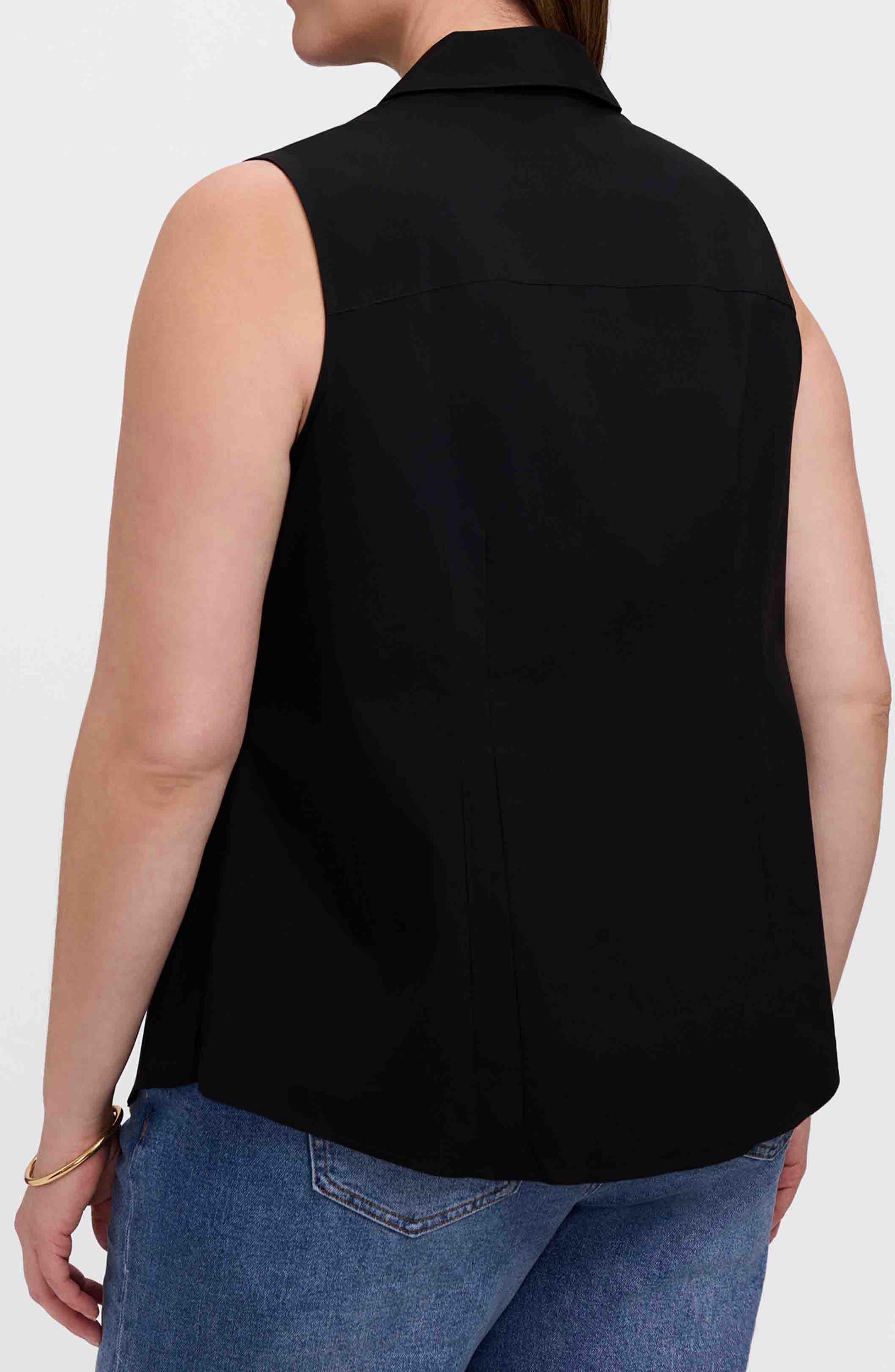Taylor Non-Iron Sleeveless Button-Up Shirt - image 2