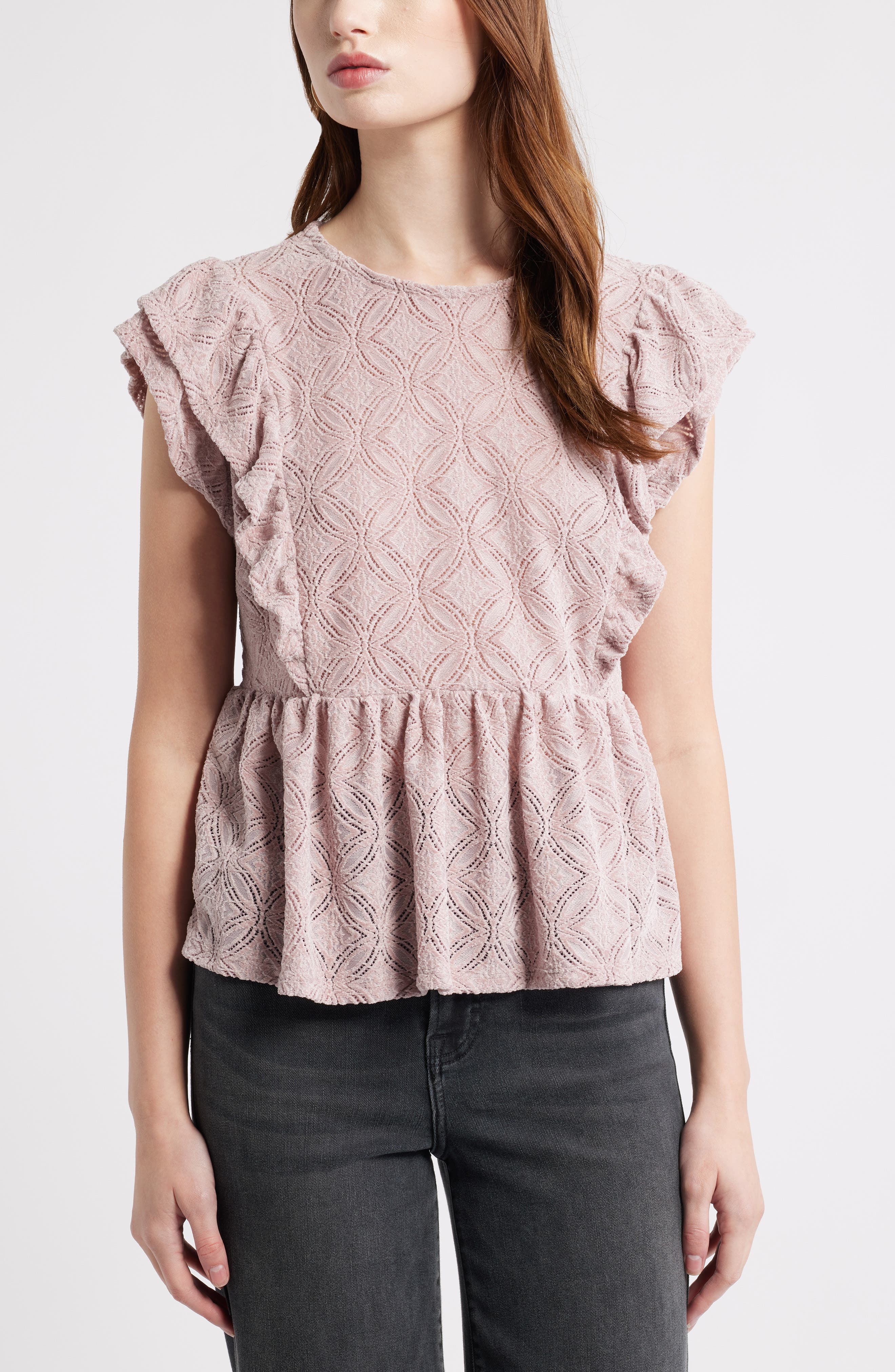 Flutter Sleeve Peplum Top - image 3