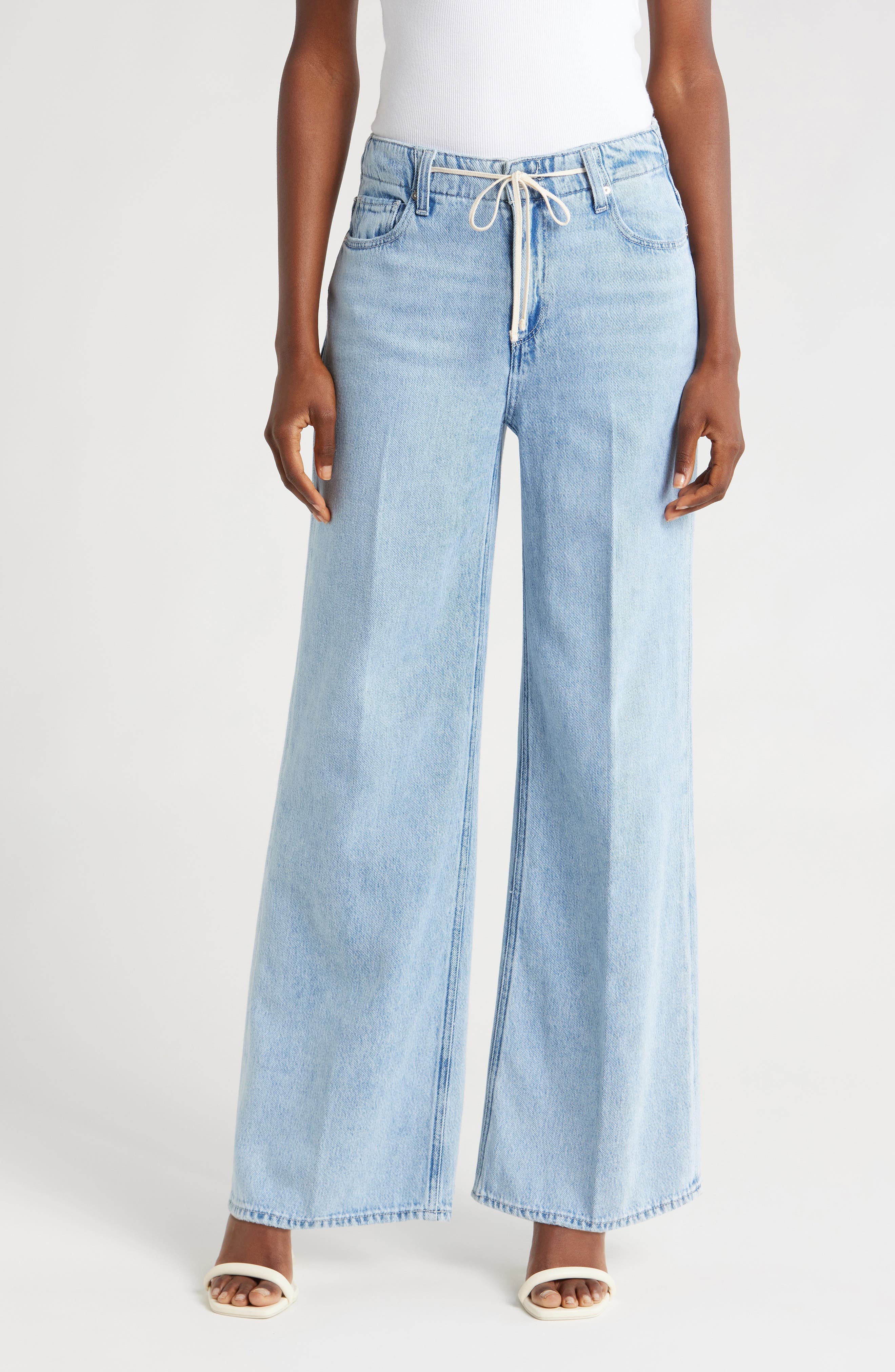 Zoey Tie Waist Wide Leg Jeans - image 1