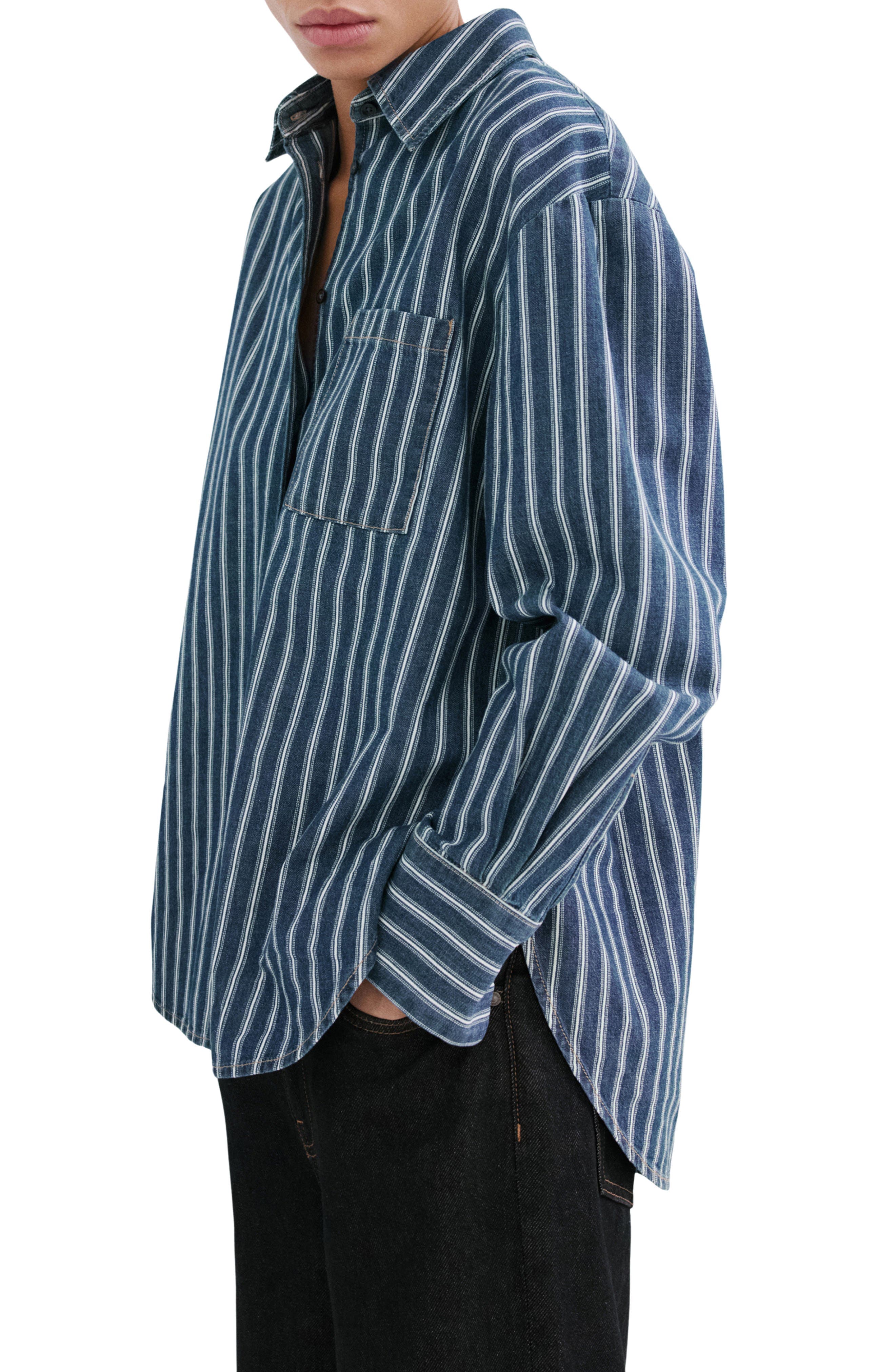 Stripe Oversize Denim Shirt - image 1